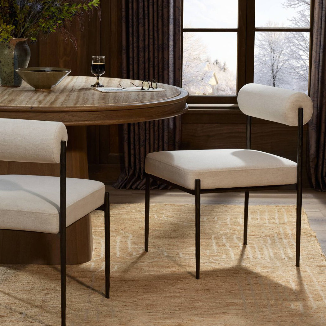 Four Hands Jazelle Crypton Nomad Snow Metal Dining Chair Set of 2