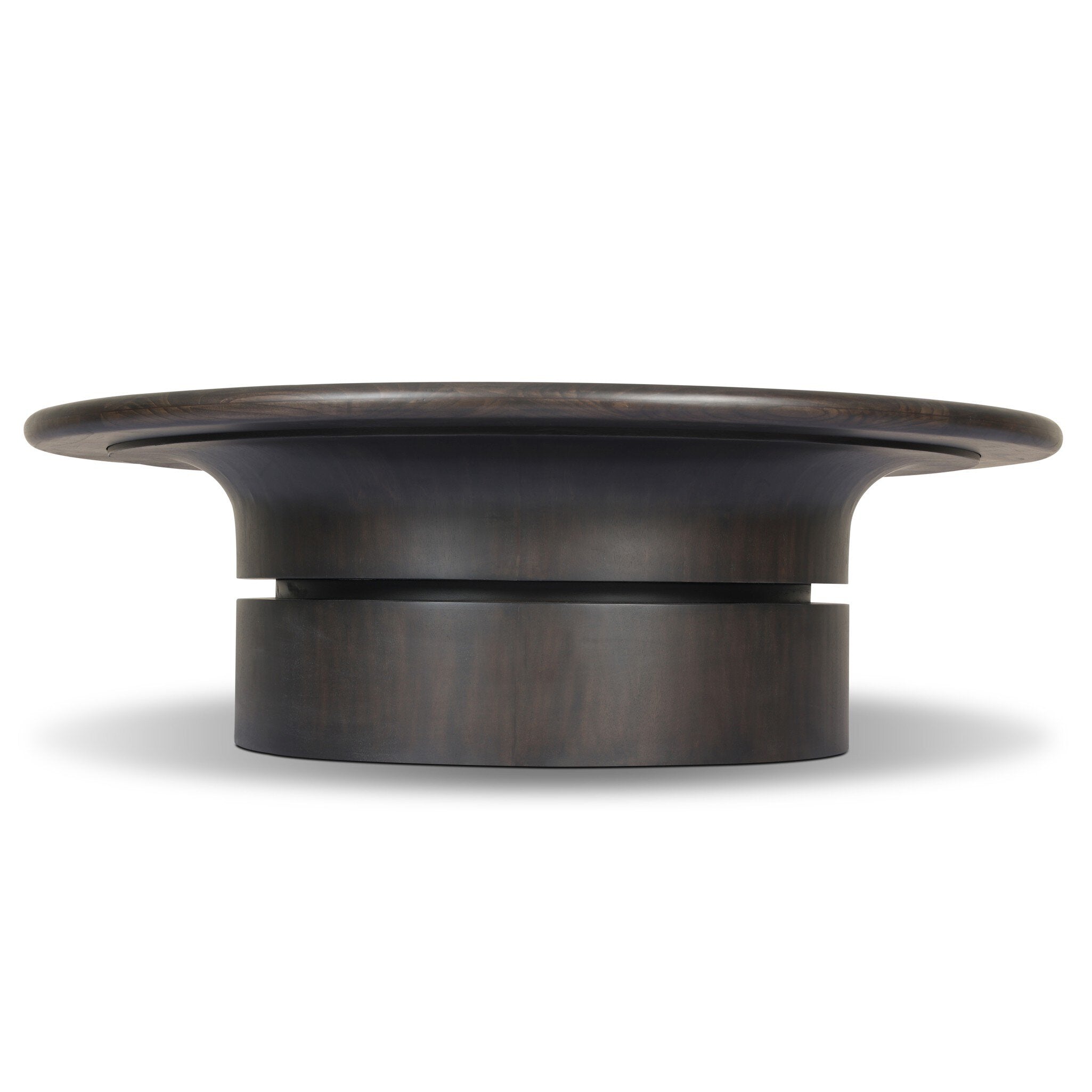 Four Hands Fleur Smoked Black Sungkai Coffee Table — close-up of the surface