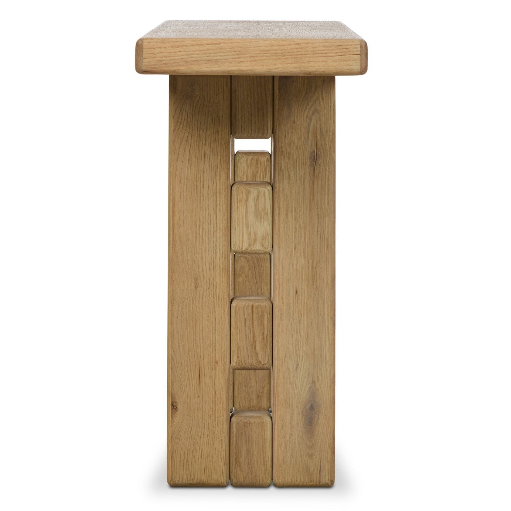 Four Hands Ottie Bleached Oak Console Table — side view