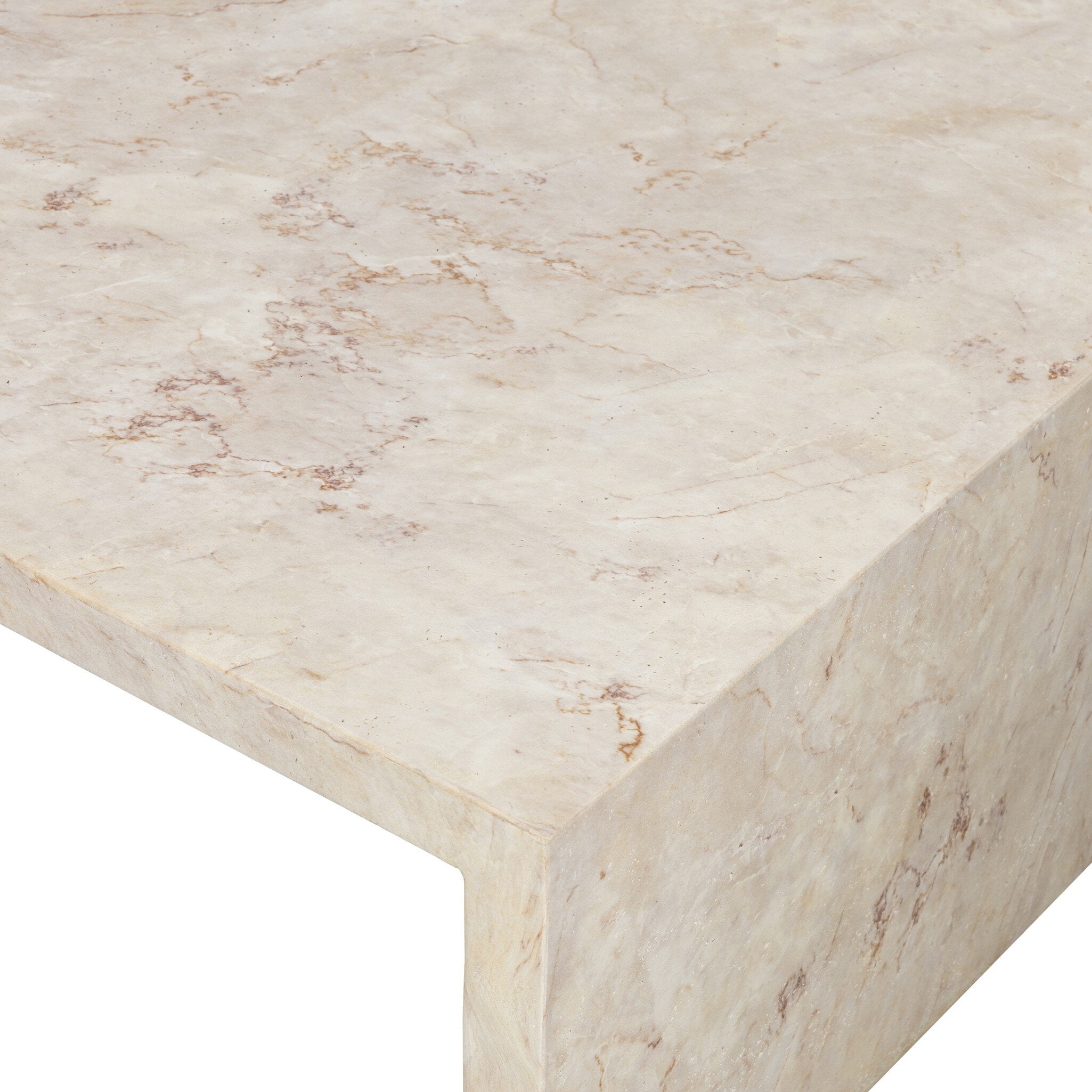 Four Hands Ludlow Natural Veined Concrete Outdoor Coffee Table — close-up of the surface