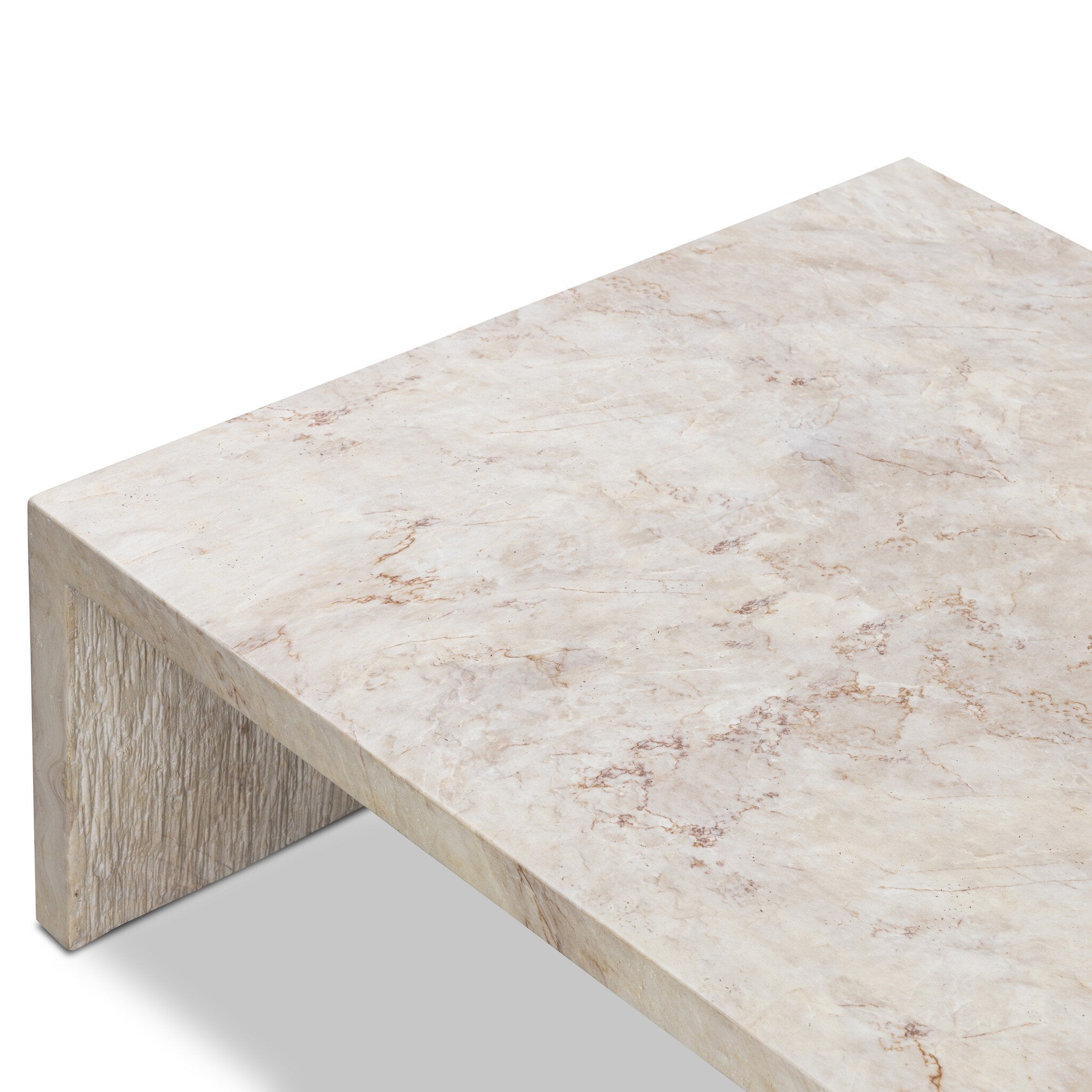 Four Hands Ludlow Natural Veined Concrete Outdoor Coffee Table — construction detail