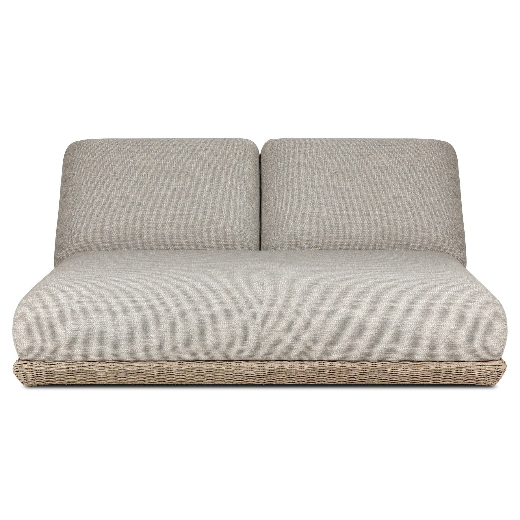 Four Hands Evander Ramiro Ecru Outdoor Double Chaise — front view