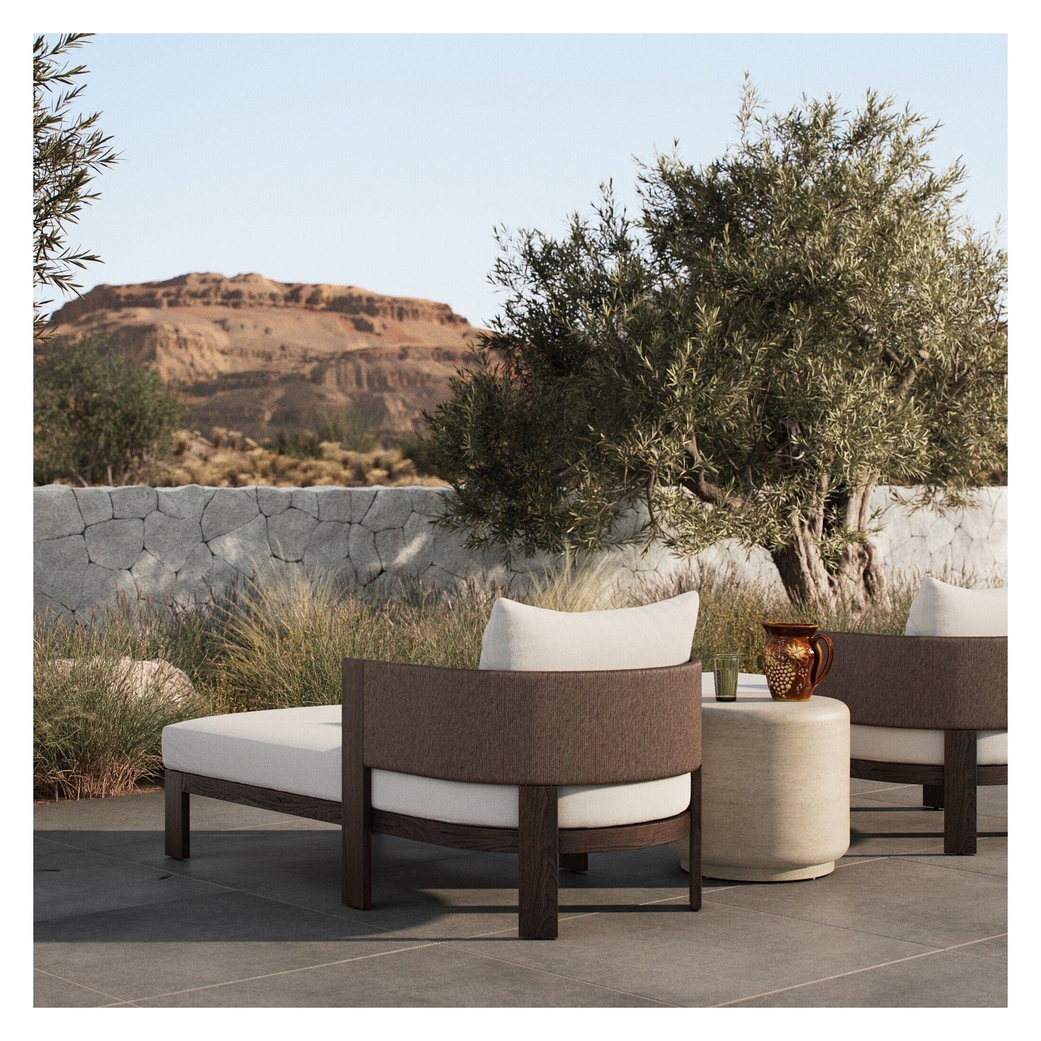 Four Hands Delancy Arashi Salt Outdoor Chaise