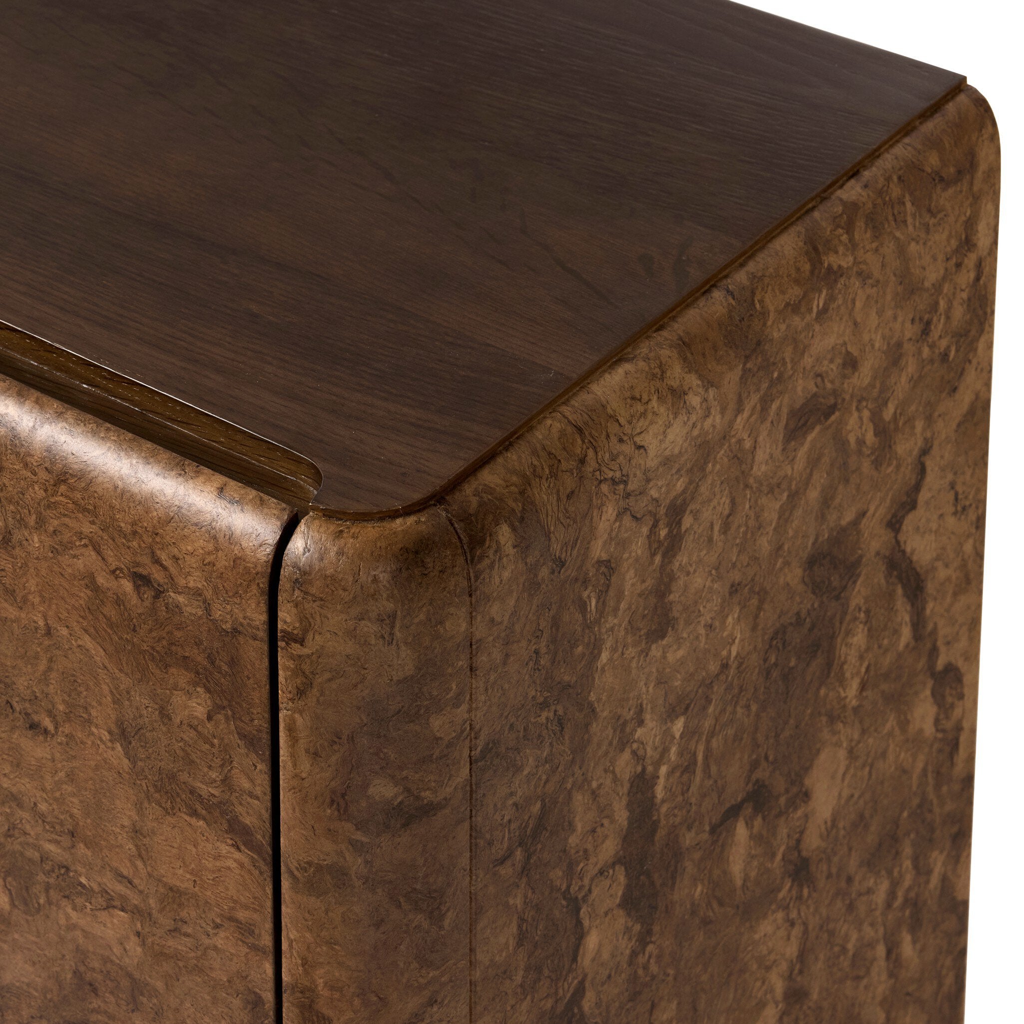 Four Hands Cambros Dark Bark Paper Media Console — construction detail
