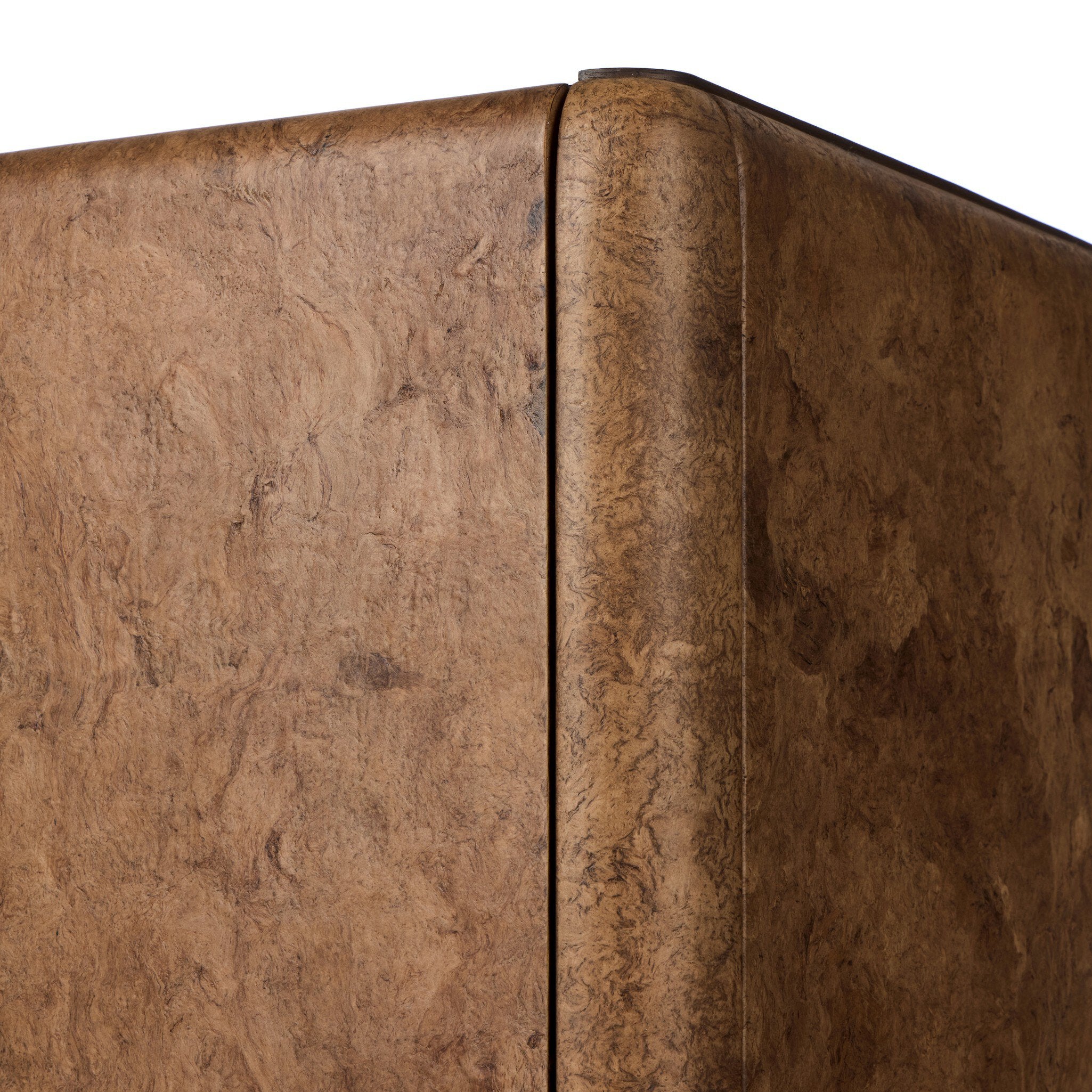 Four Hands Cambros Dark Bark Paper Cabinet — close-up of the surface