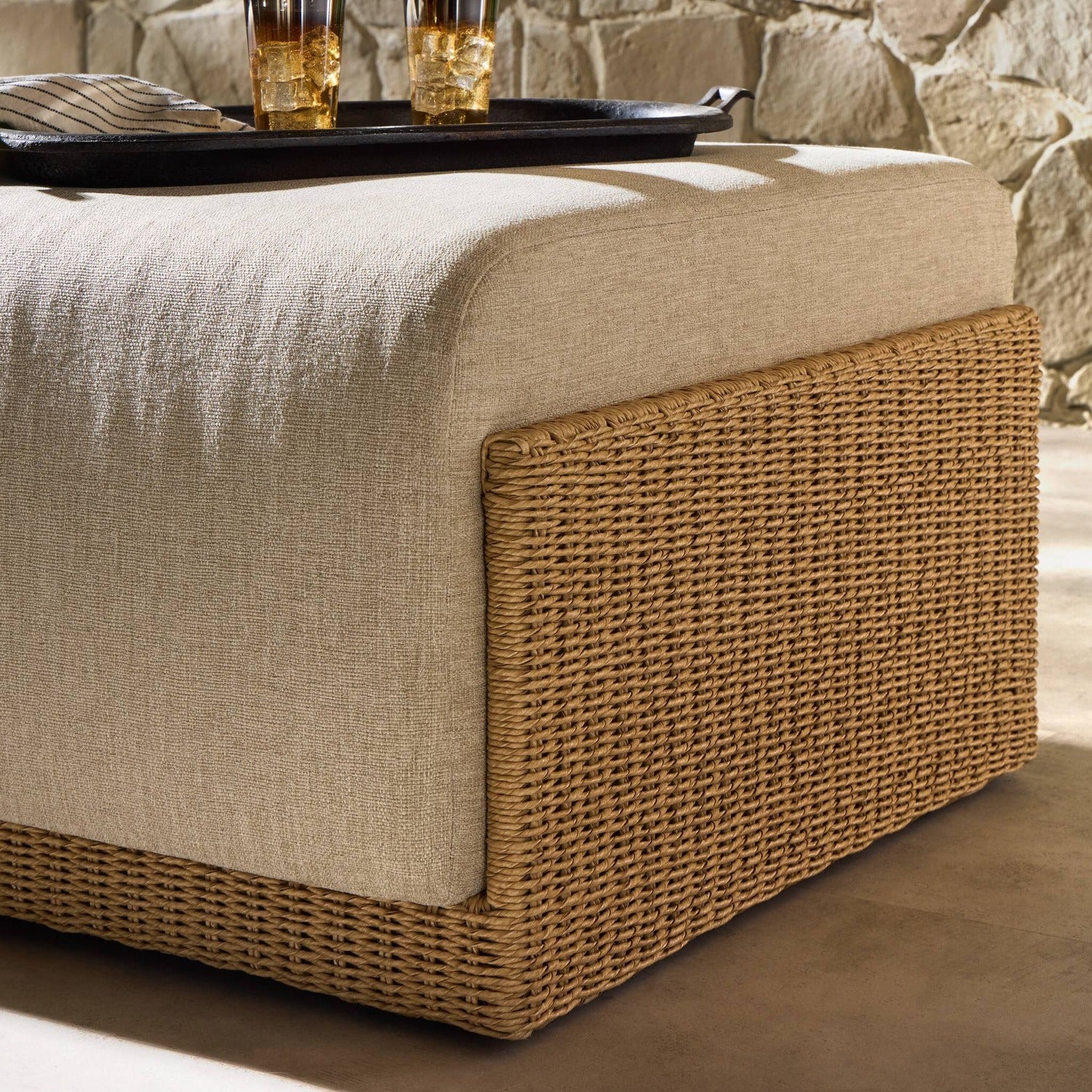 Four Hands Manning Alessi Buff Outdoor Ottoman