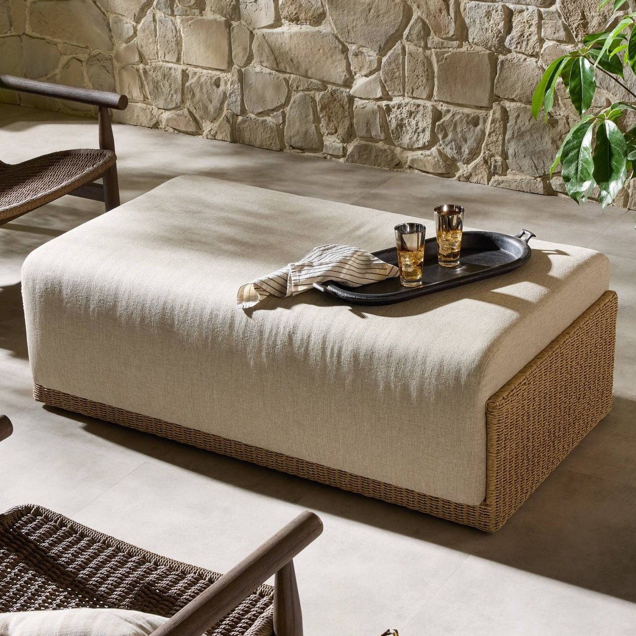 Four Hands Manning Alessi Buff Outdoor Ottoman