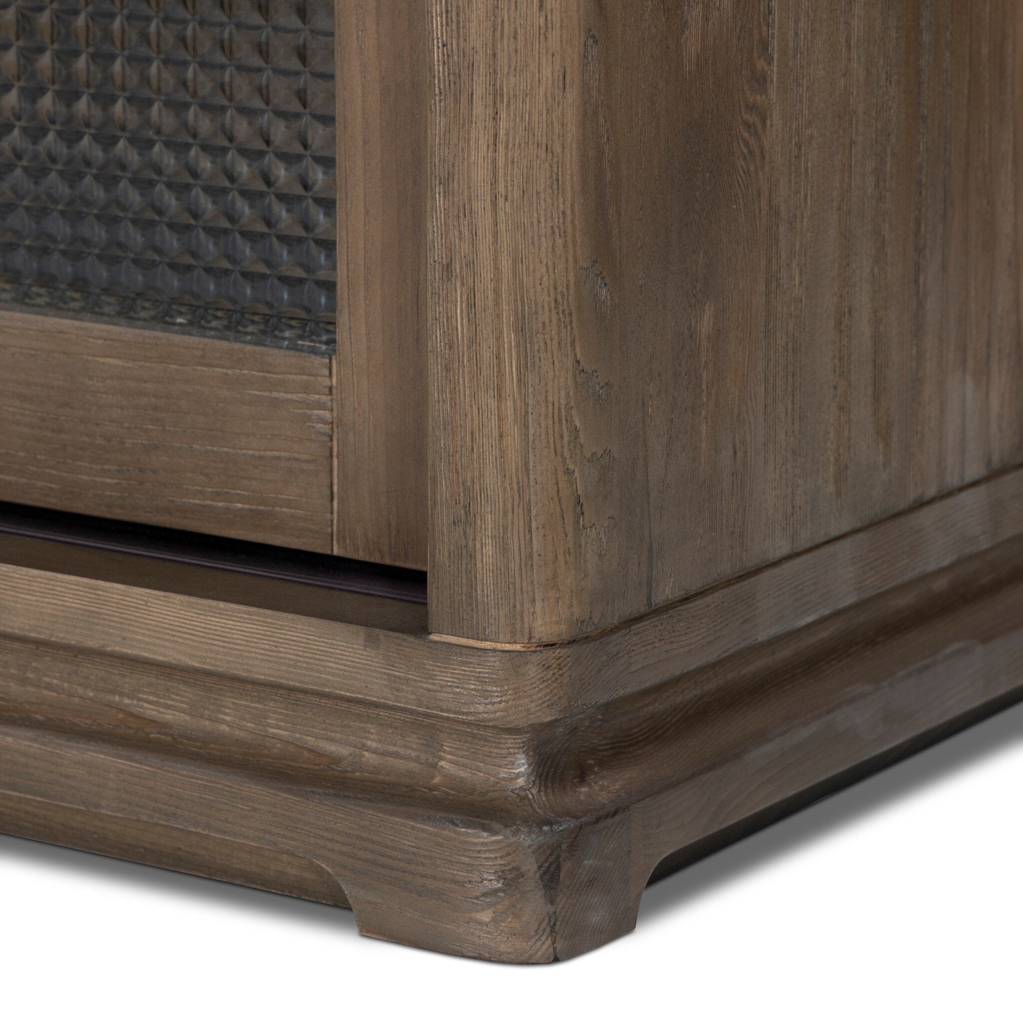 Four Hands Foster Sandy Hemlock Cabinet — Tempered Glass