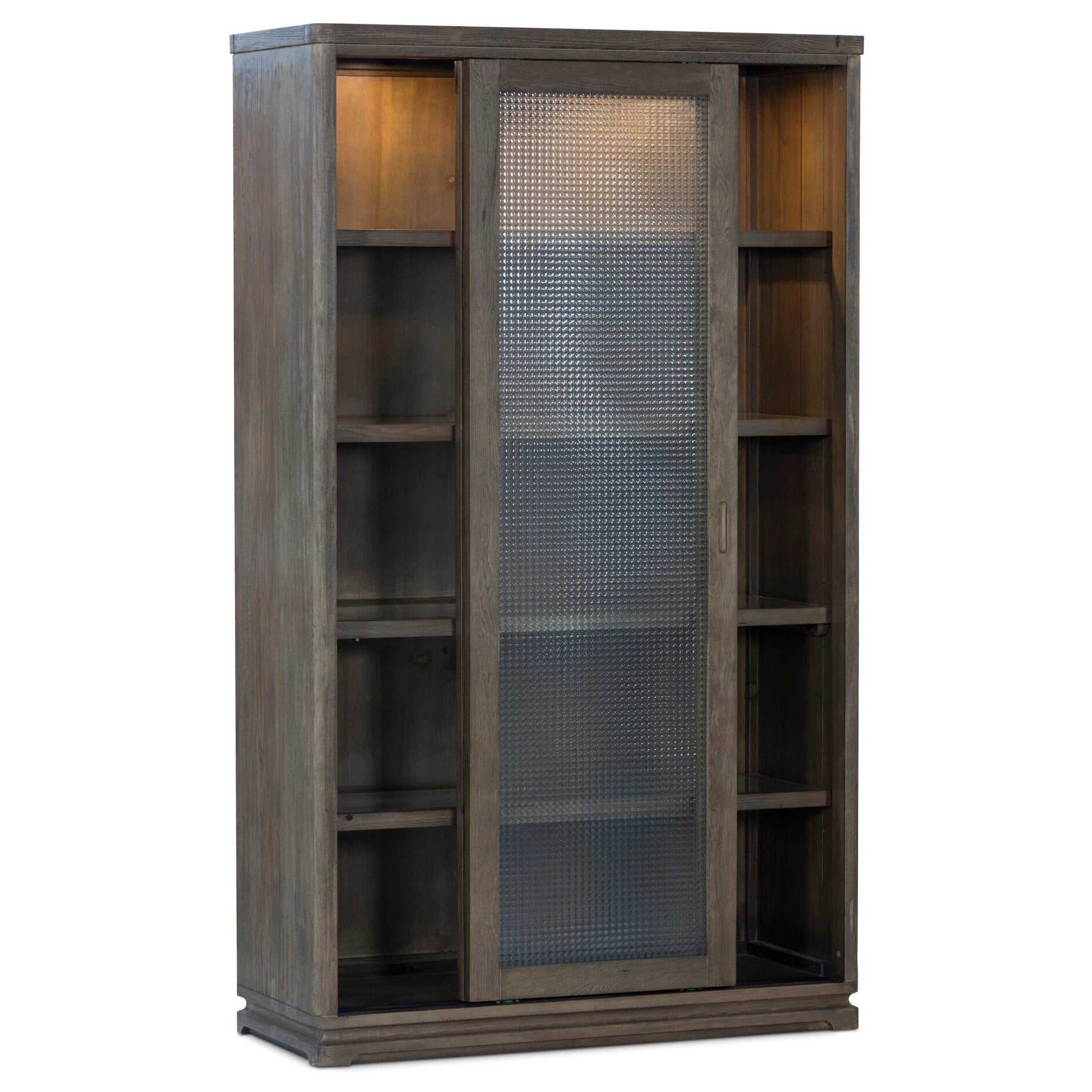 Four Hands Foster Sandy Hemlock Cabinet shown open