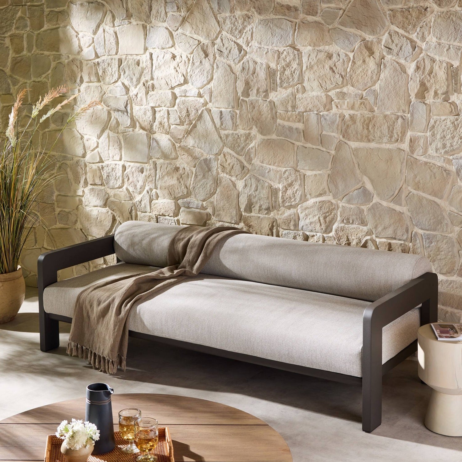 Four Hands Tatiana Ramiro Ecru 86in Outdoor Sofa