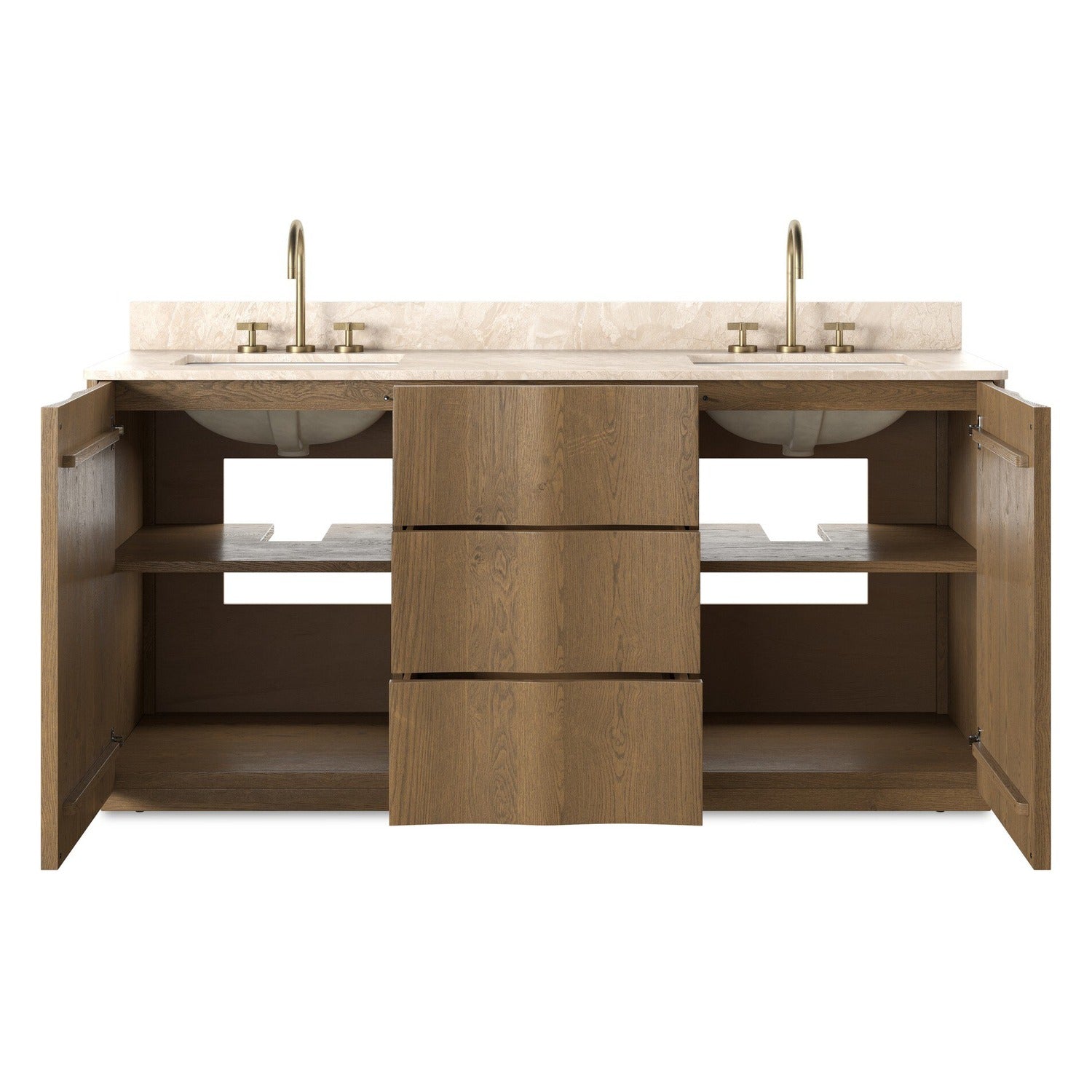 Four Hands Brookhurst Satin Drifted Oak Double Vanity