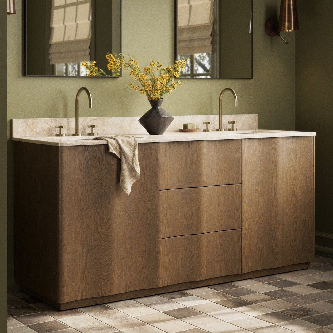 Four Hands Brookhurst Satin Drifted Oak Double Vanity