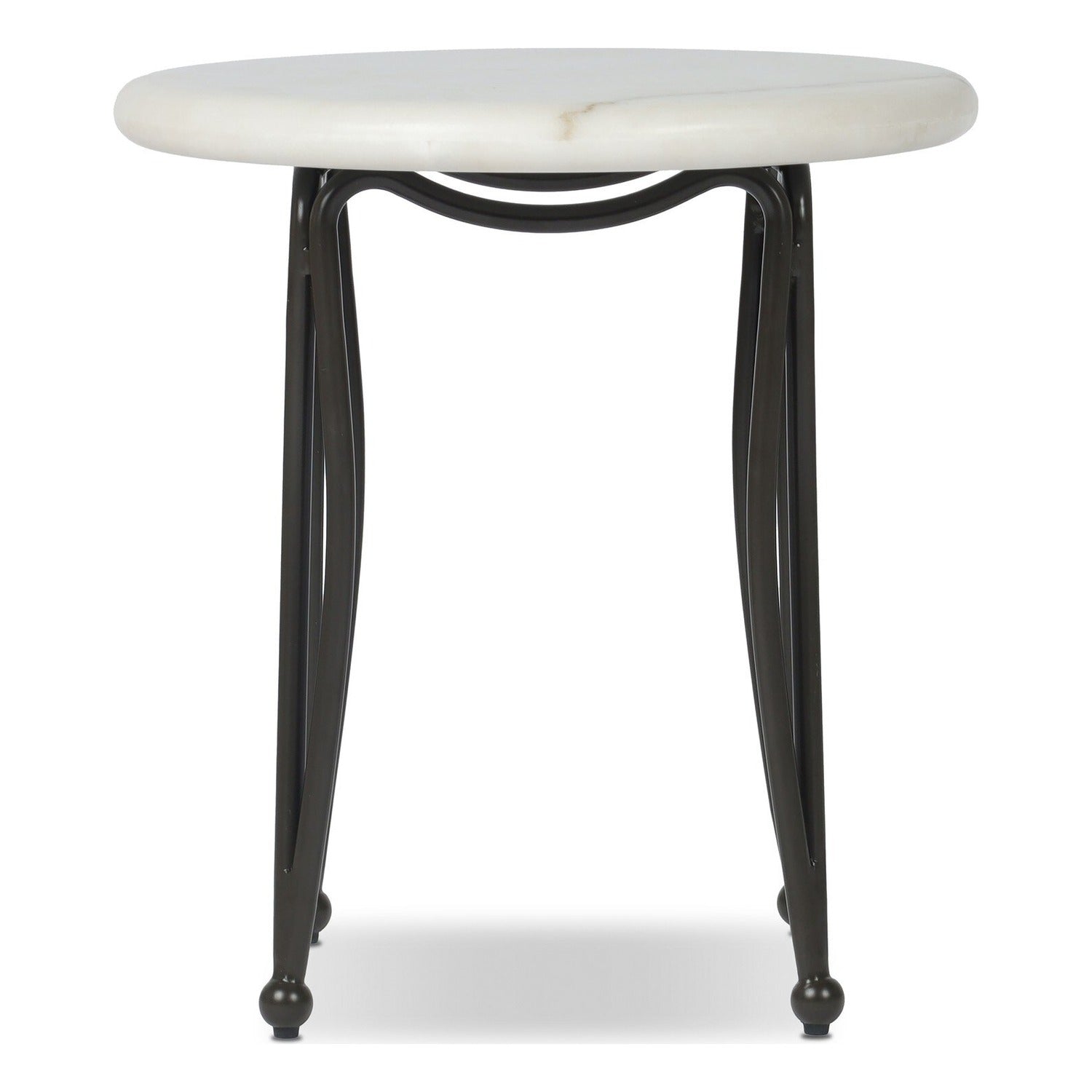 Four Hands Idalia White Marble Outdoor End Table Set of 2