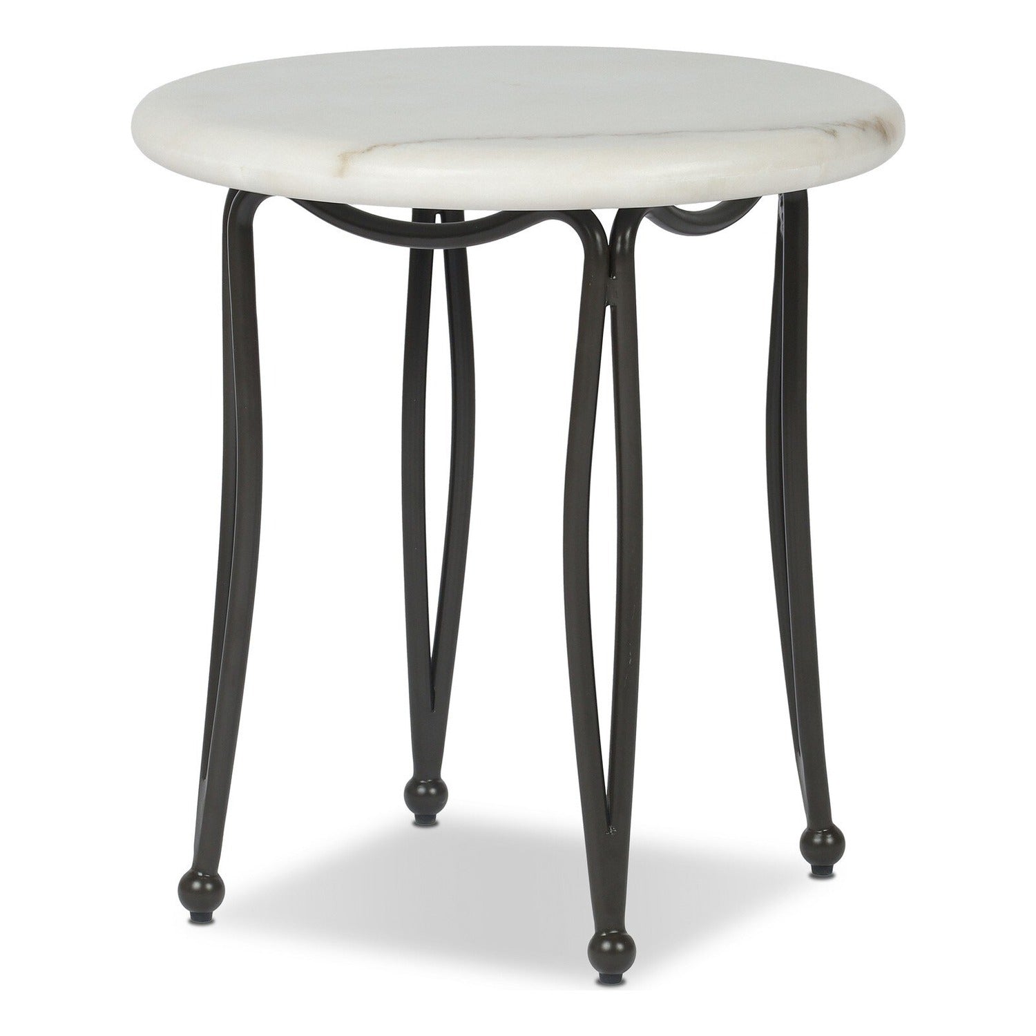 Four Hands Idalia White Marble Outdoor End Table Set of 2