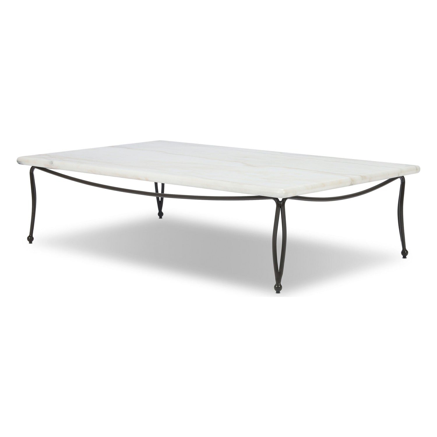 Four Hands Idalia White Marble Outdoor Coffee Table