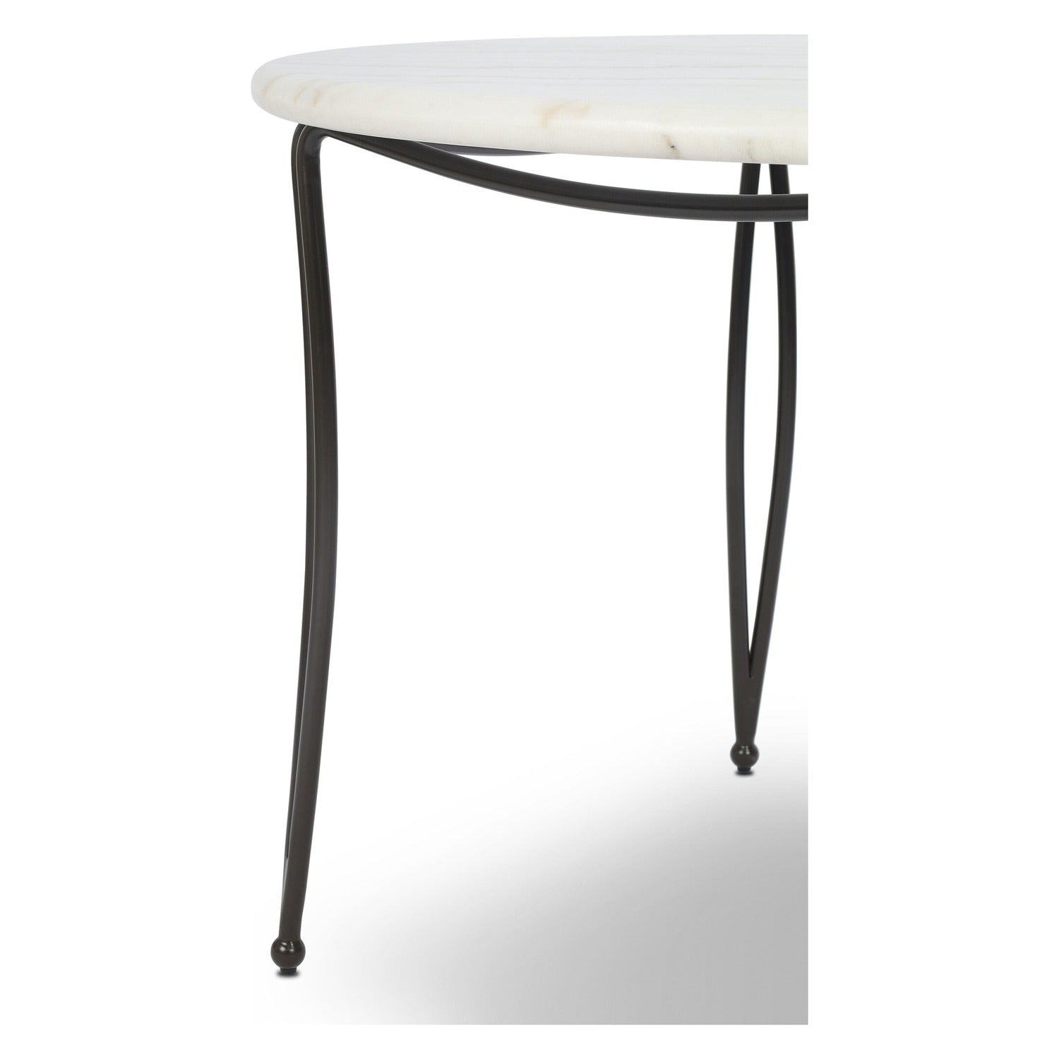 Four Hands Idalia White Marble 42in Outdoor Dining Table