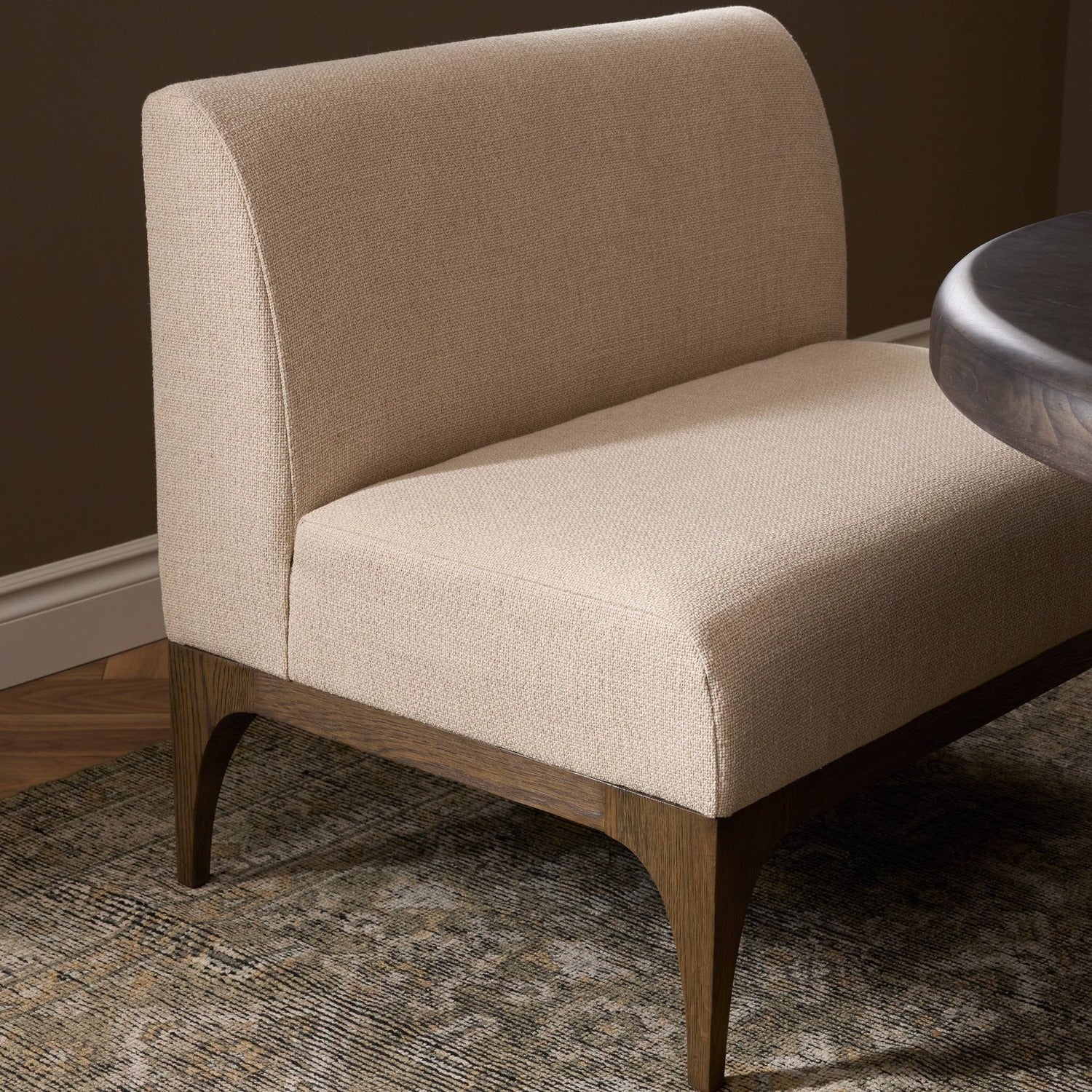 Four Hands Ellington Irving Flax Banquette Dining Chair + A Half