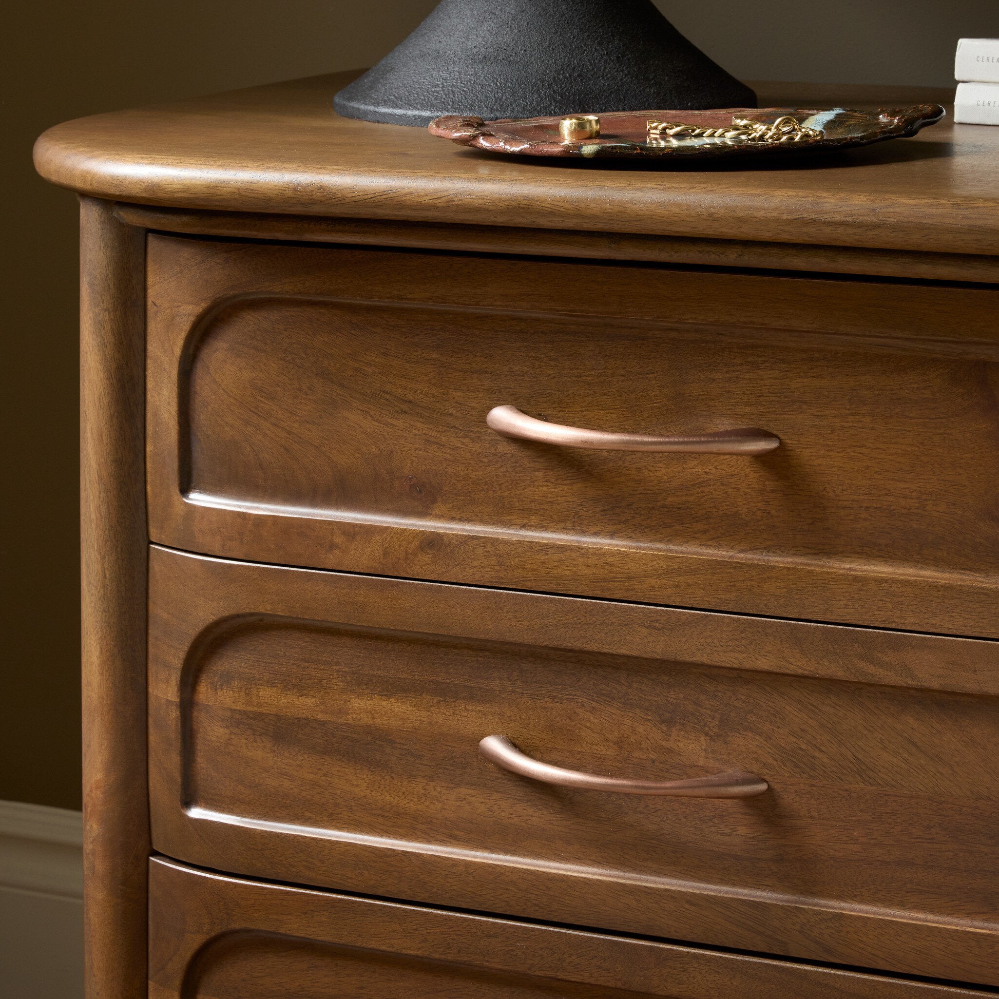 Four Hands Divion Warm Brown Mango Nightstand — material close-up