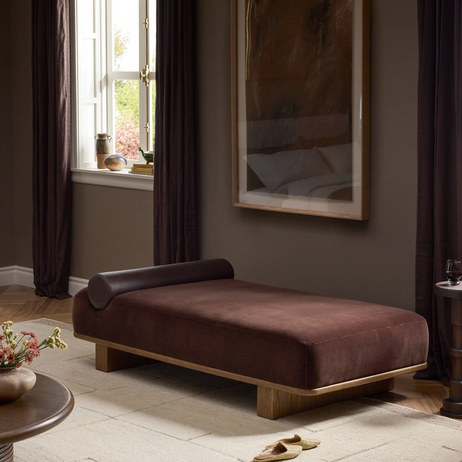 Four Hands Teia Monte Chocolate Chaise