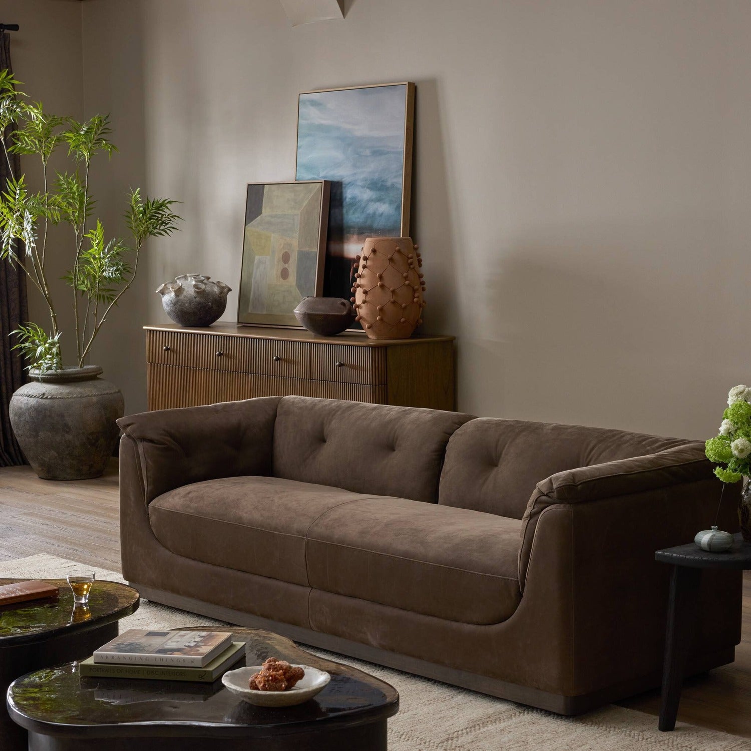 Four Hands Santino Nubuck Cigar Sofa