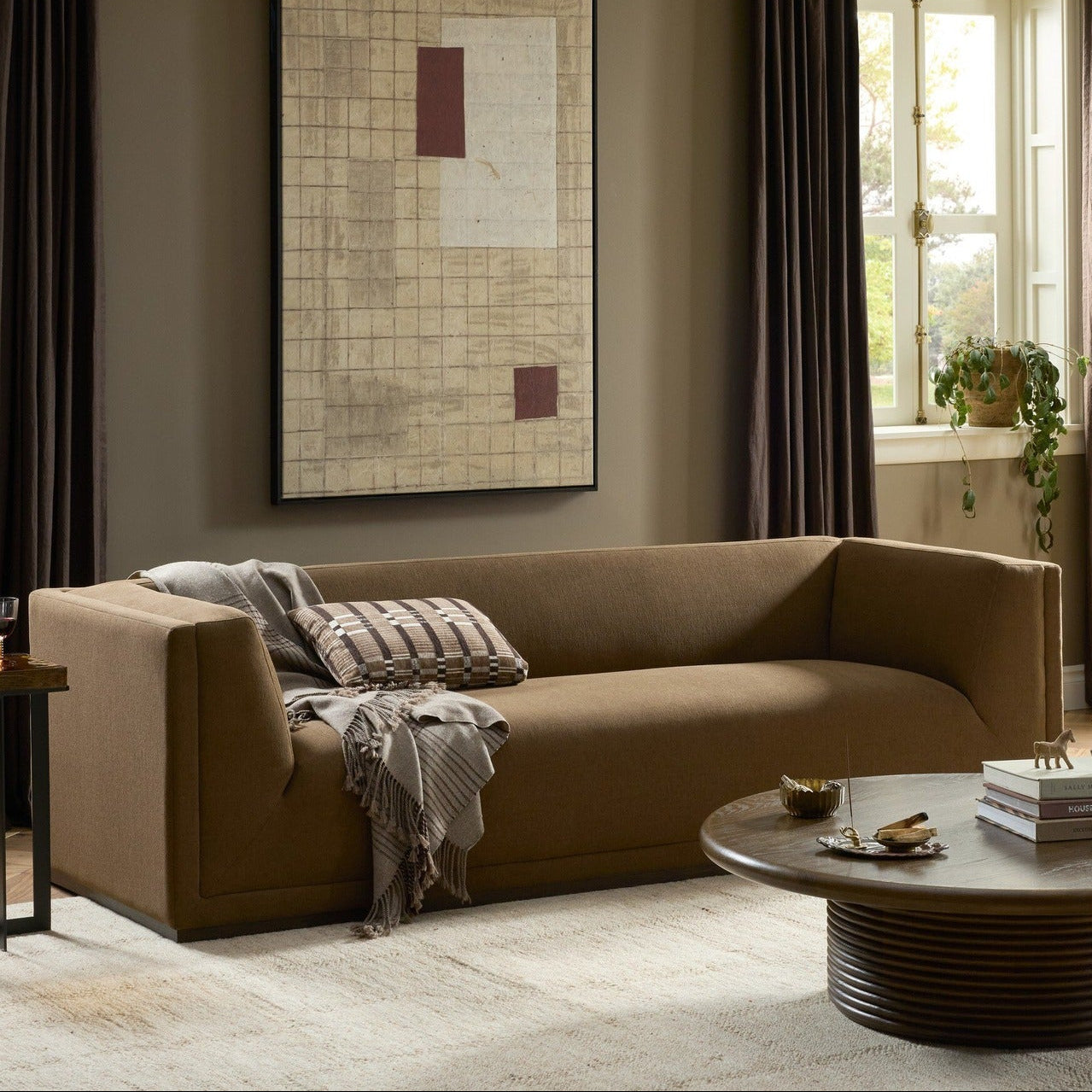 Four Hands Vince Crypton Nomad Mushroom 94in Sofa