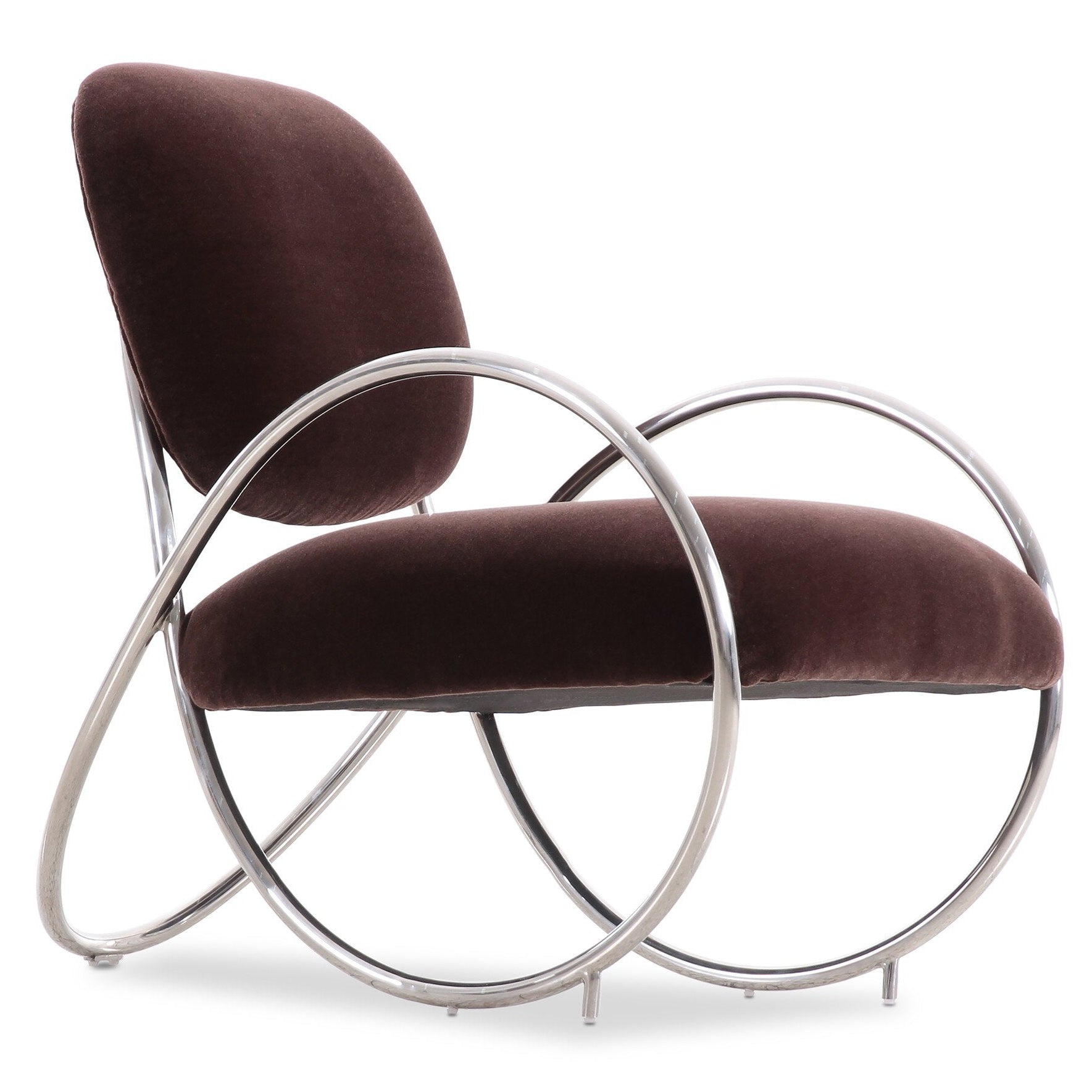 Four Hands Borro Monte Chocolate Chair — Stainless Steel