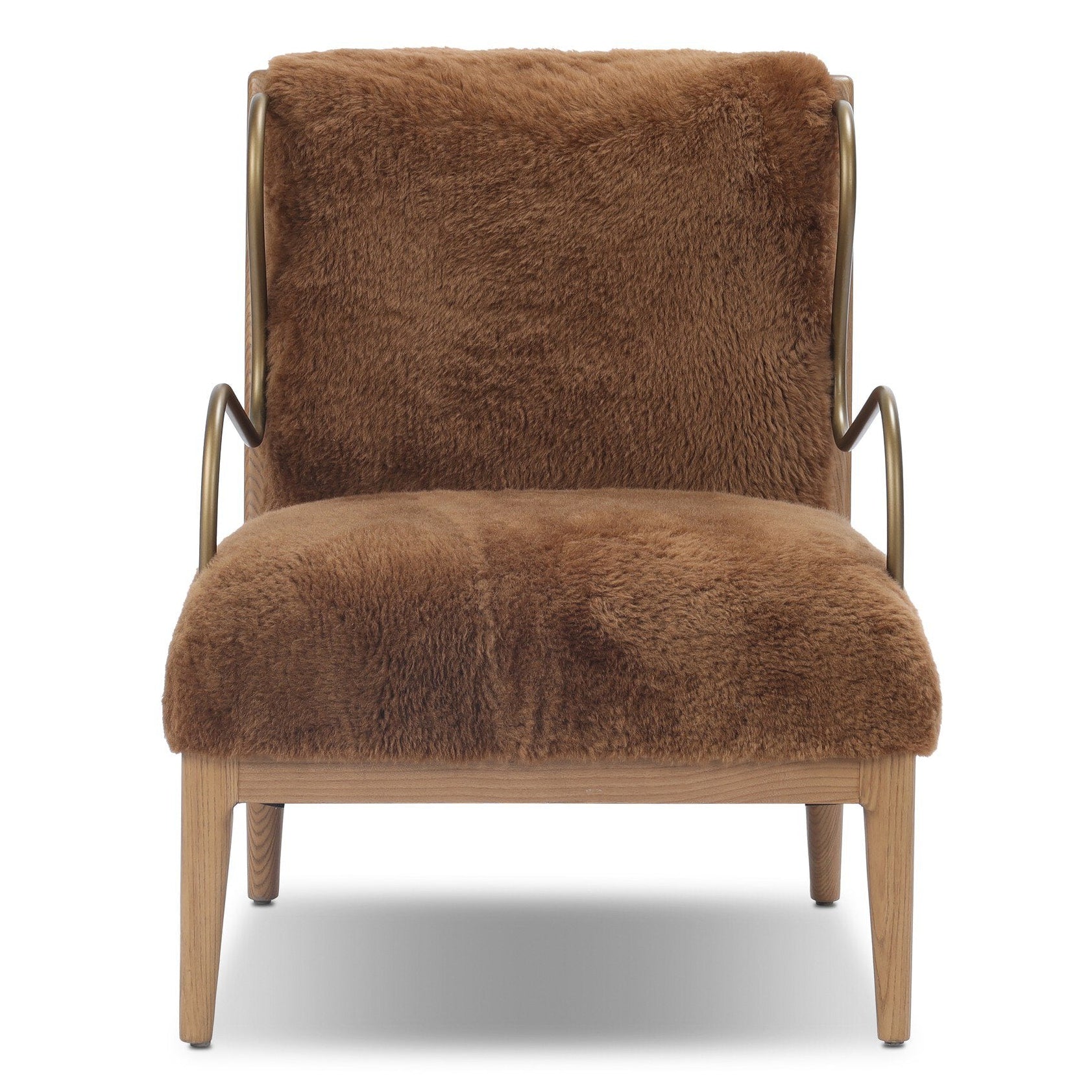 Four Hands Yesenia Ochre Shearling Chair front view