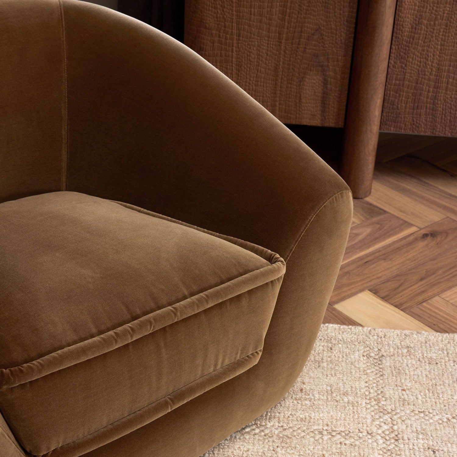 Four Hands Chantal Surrey Ochre Swivel Club Chair