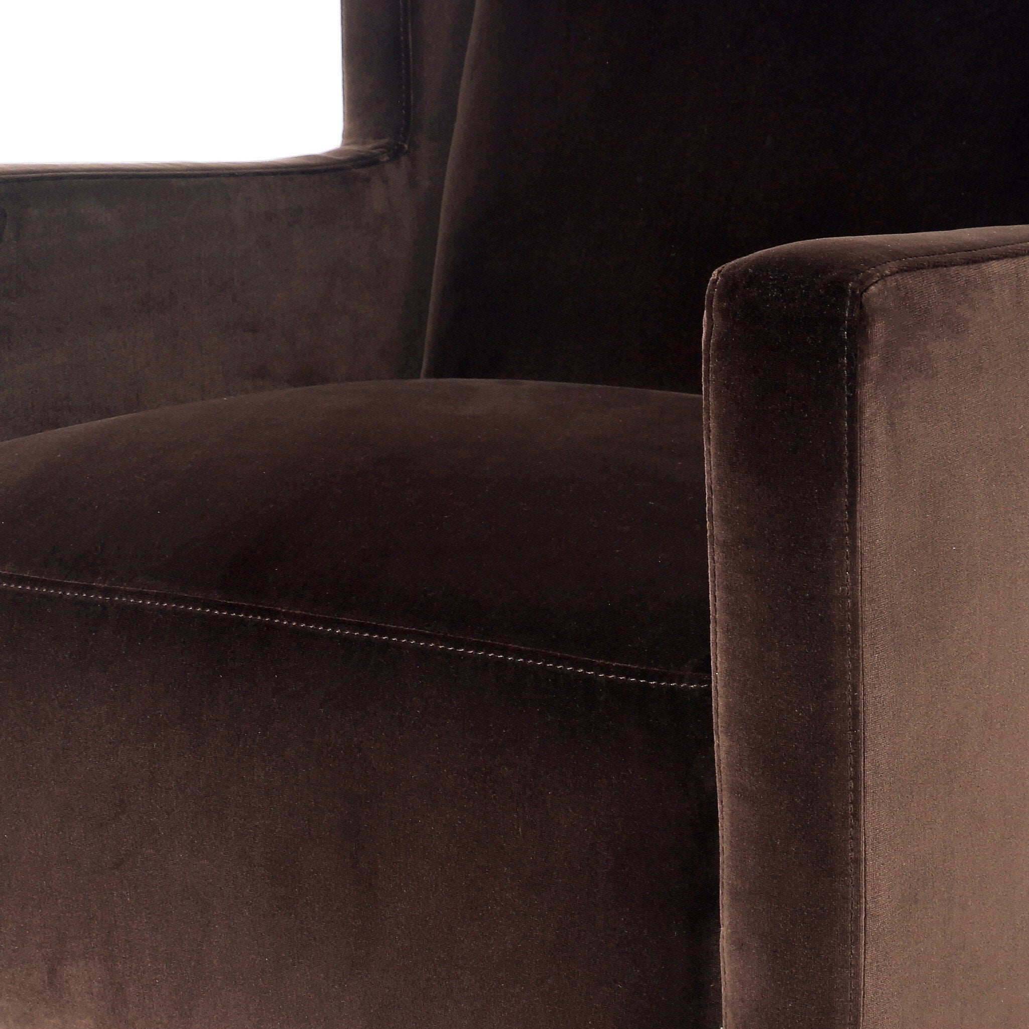 Four Hands Savita Surrey Cocoa Wing Chair — 76.8% Cotton