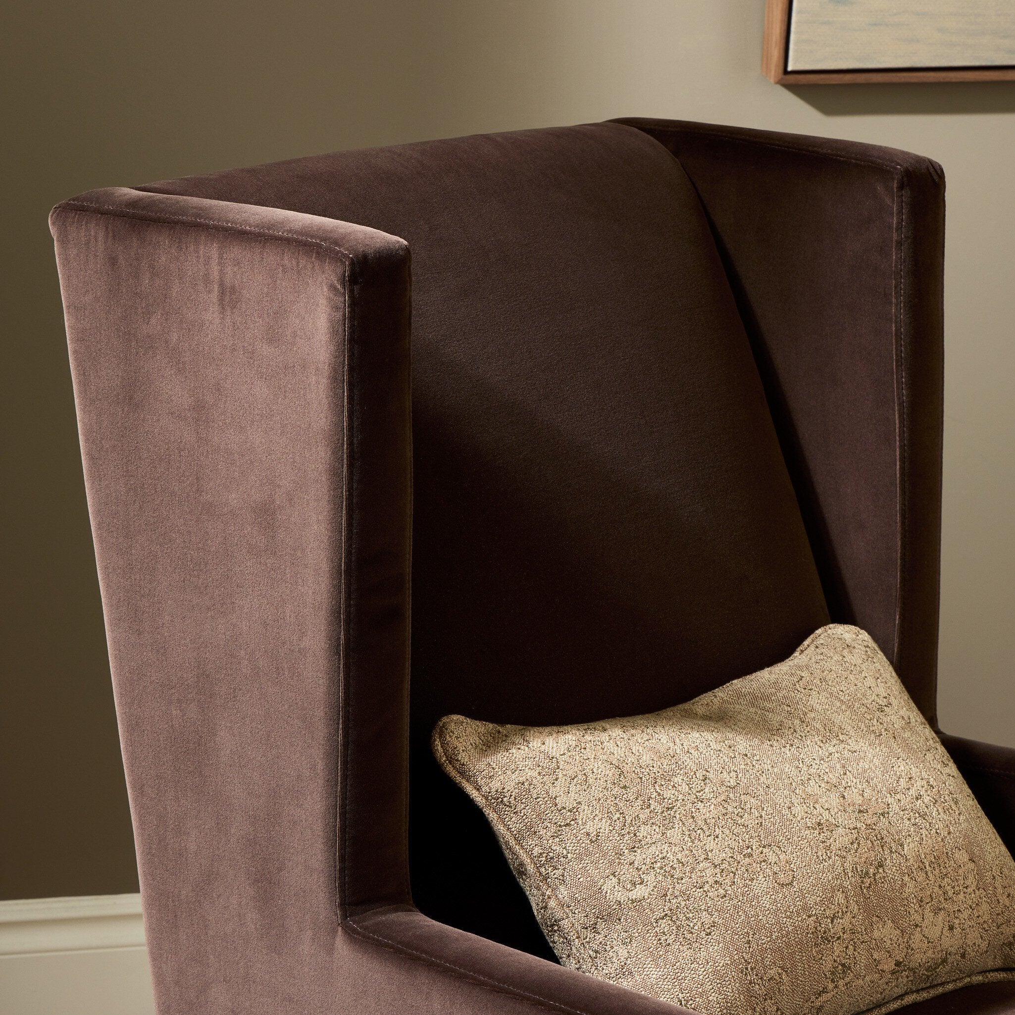 Four Hands Savita Surrey Cocoa Wing Chair — Solid Ash