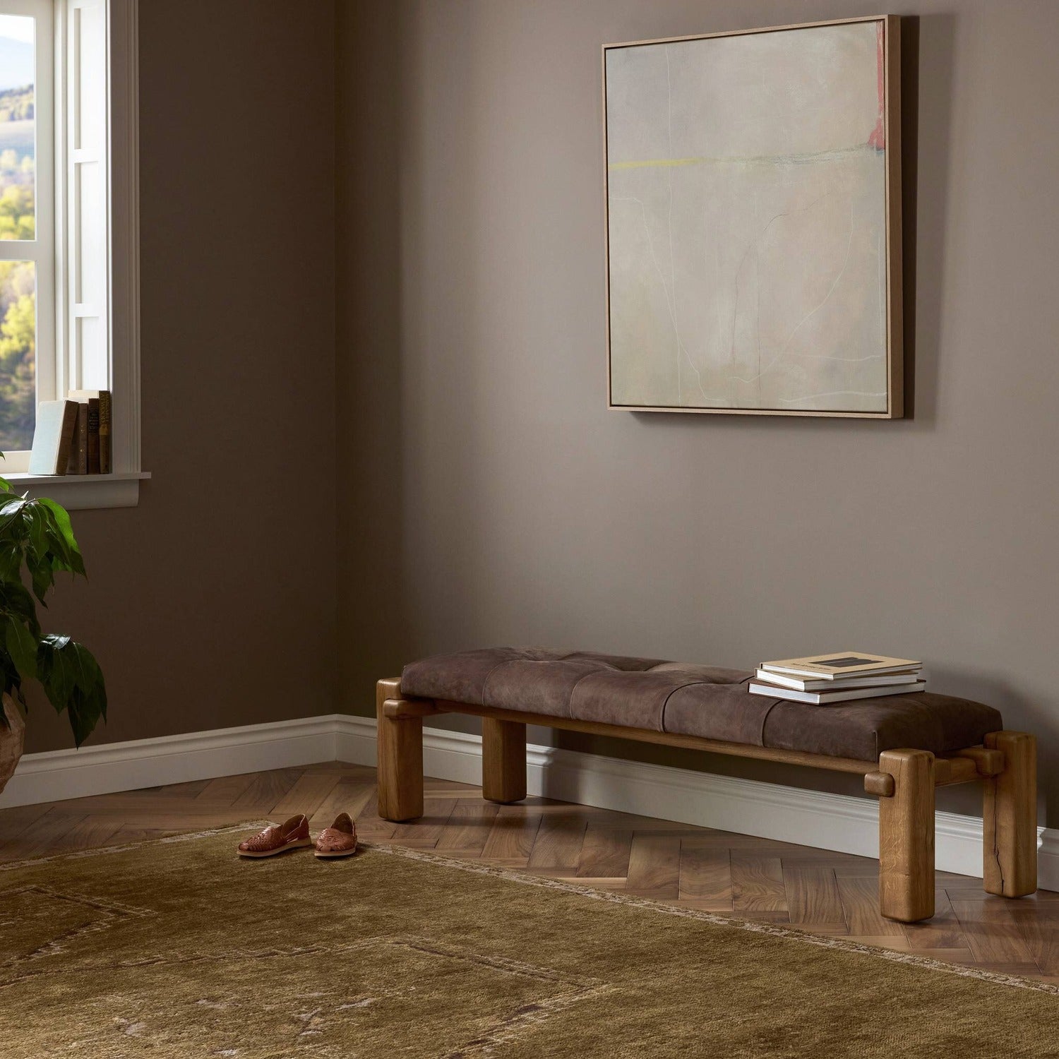 Four Hands Marcia Nubuck Cigar Accent Bench
