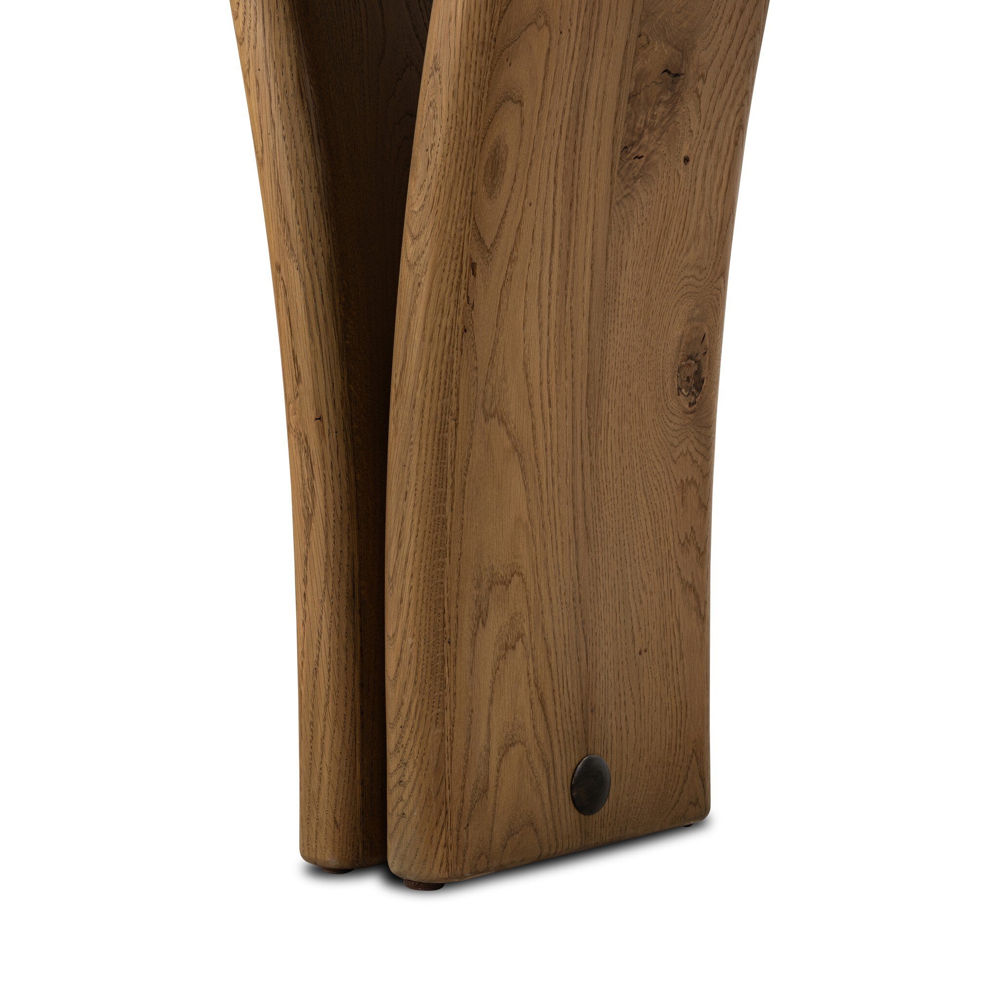 Four Hands Marcon Natural Reclaimed French Oak Console Table — Brass