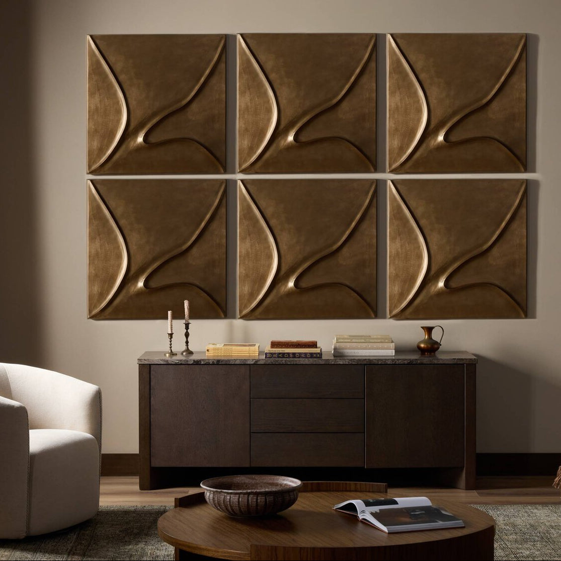 Four Hands Ozias Metal Wall Panel Set of 6