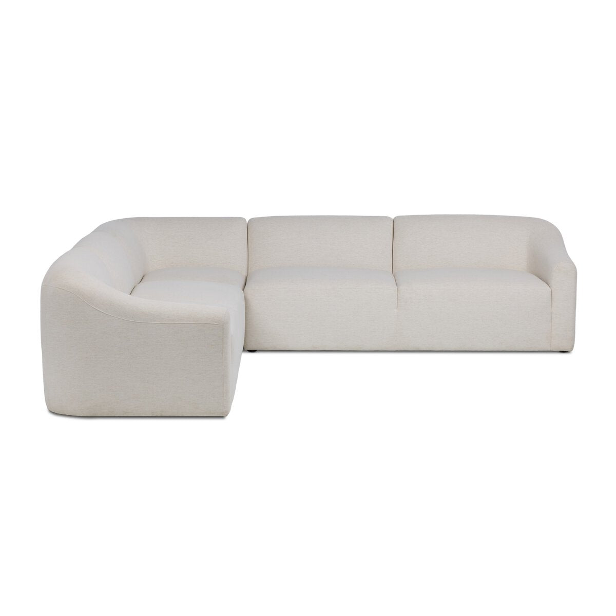Four Hands Nellie 3 Piece Sectional in Crypton Nomad Snow, close-up detail of pocket seam cushion, view 1