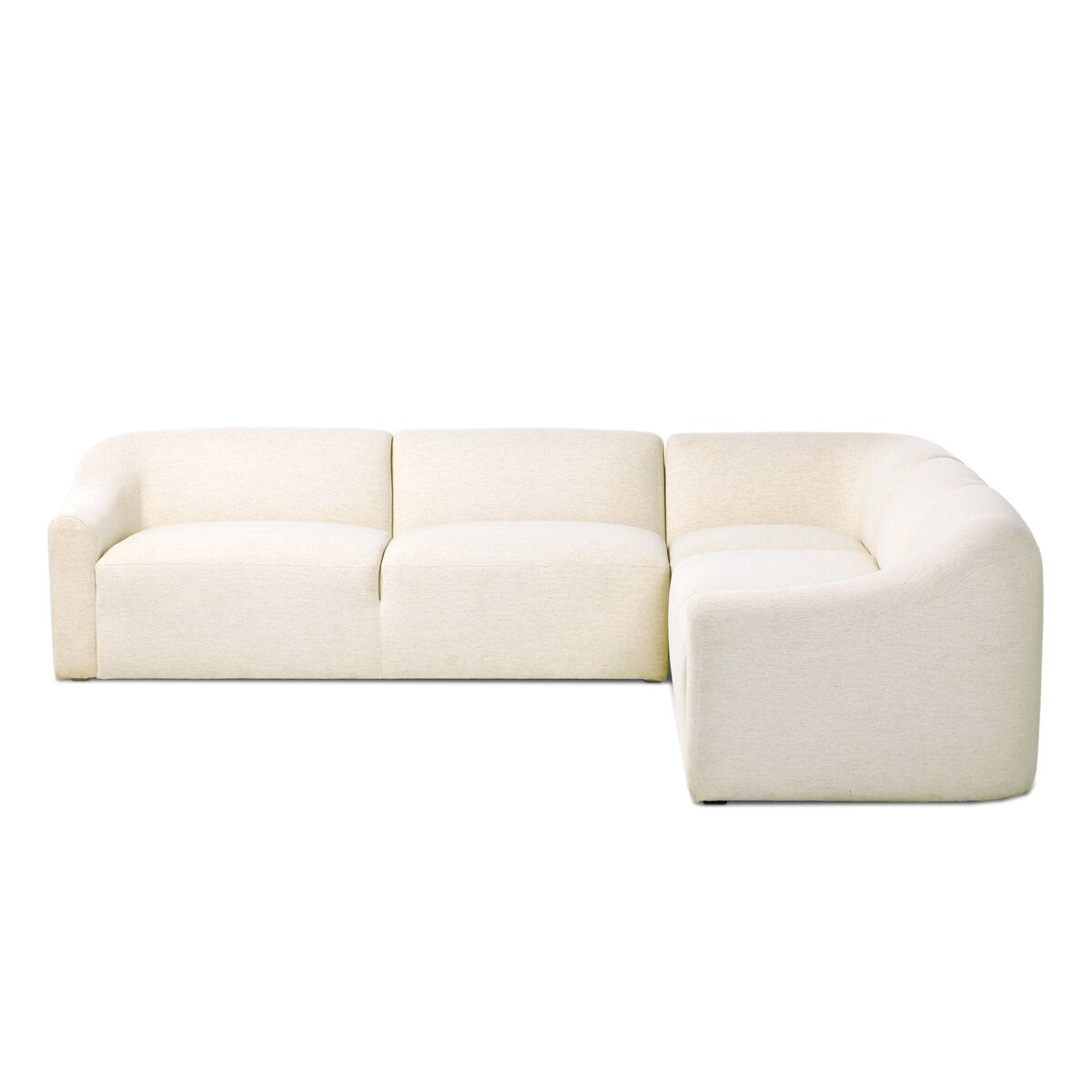 Four Hands Nellie 3 Piece Sectional in Crypton Nomad Snow, side profile view