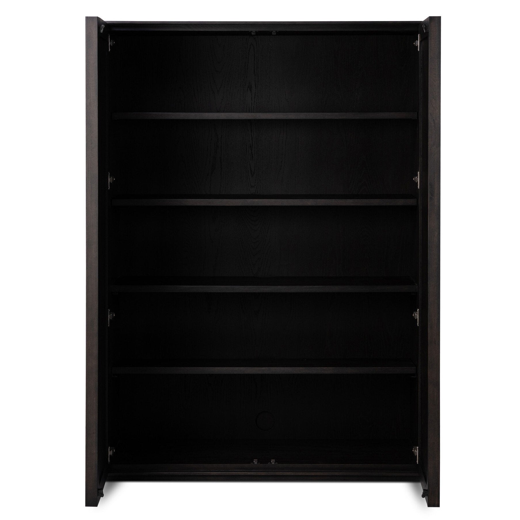 Four Hands Leo Smoked Black Cabinet - shown open