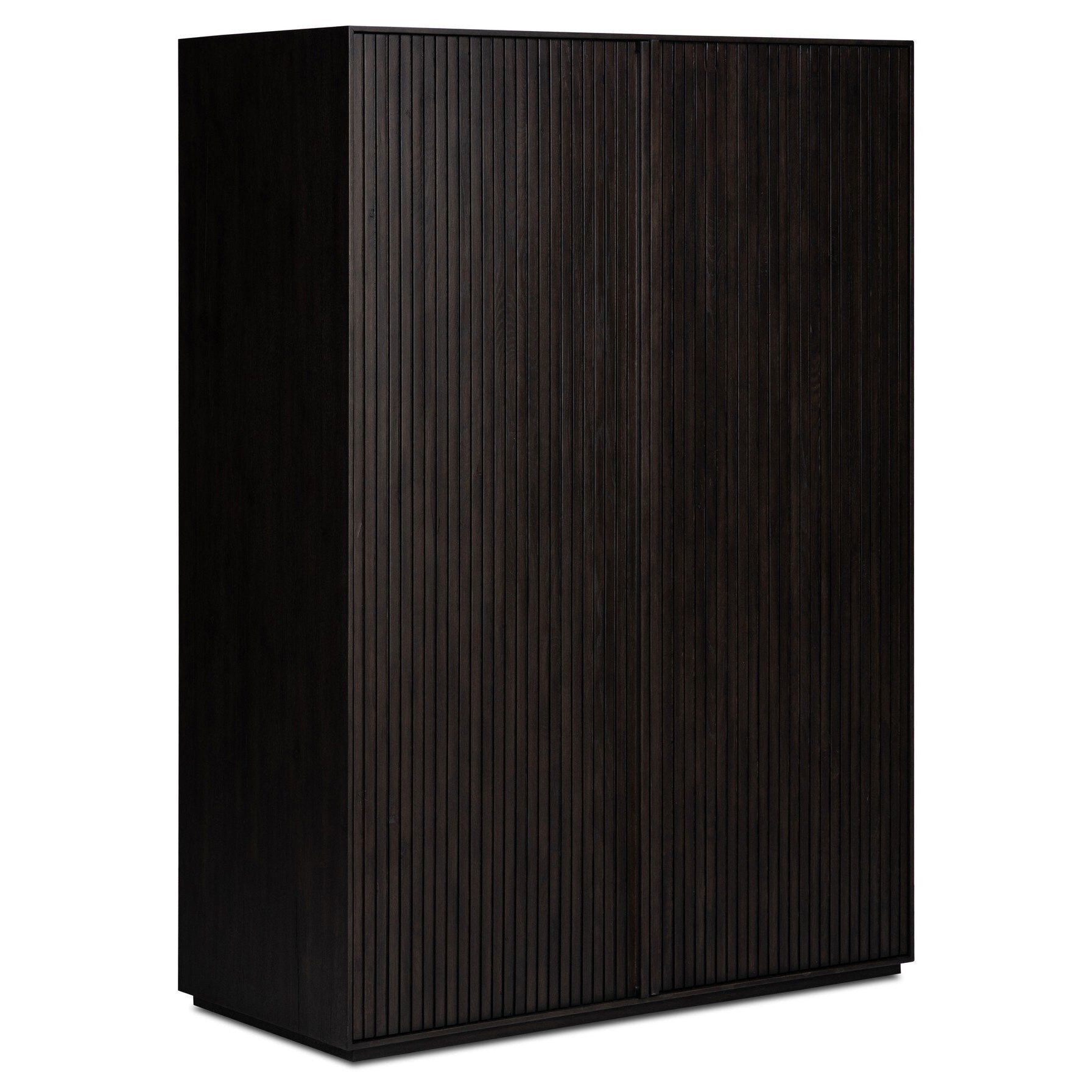 Four Hands Leo Smoked Black Cabinet - styled view