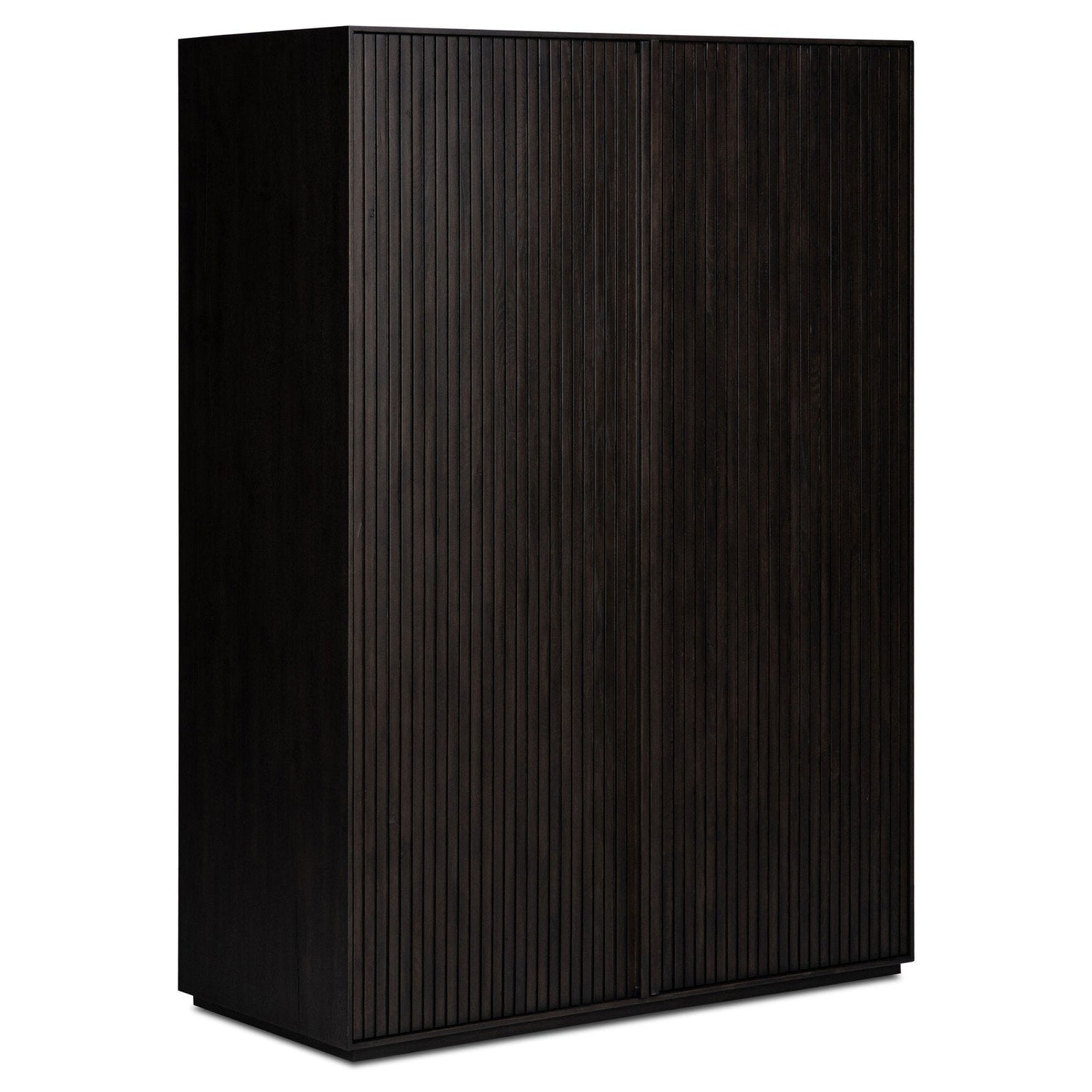 Four Hands Leo Smoked Black Cabinet - styled view