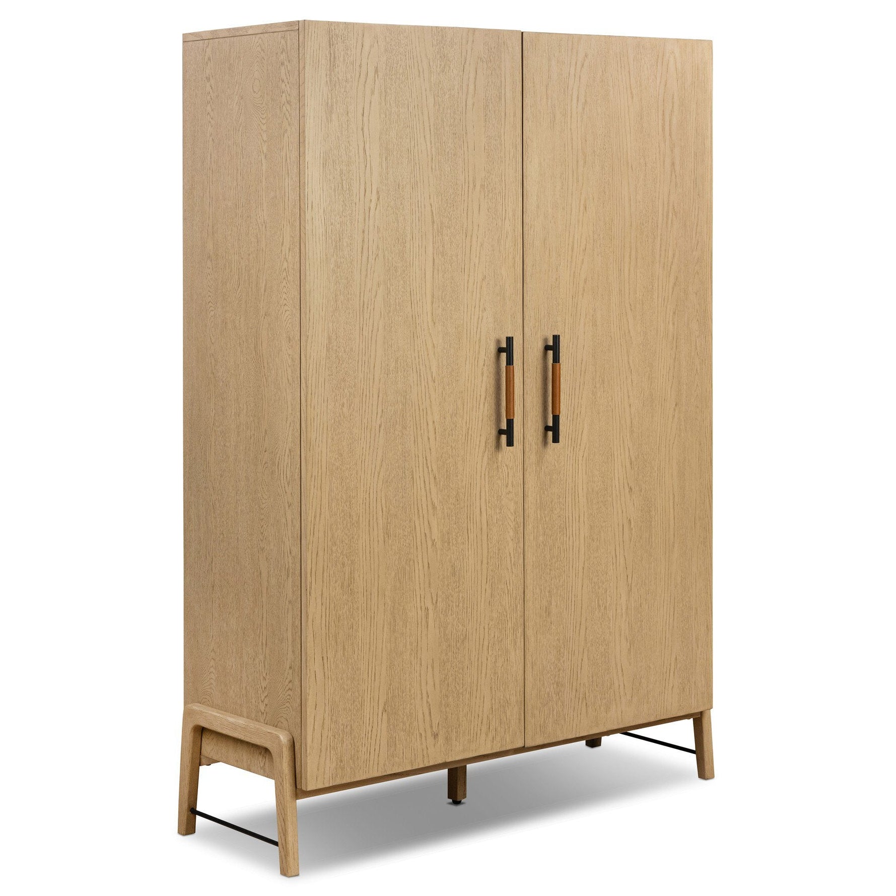 Four Hands Rosedale Yucca Oak Cabinet - styled view