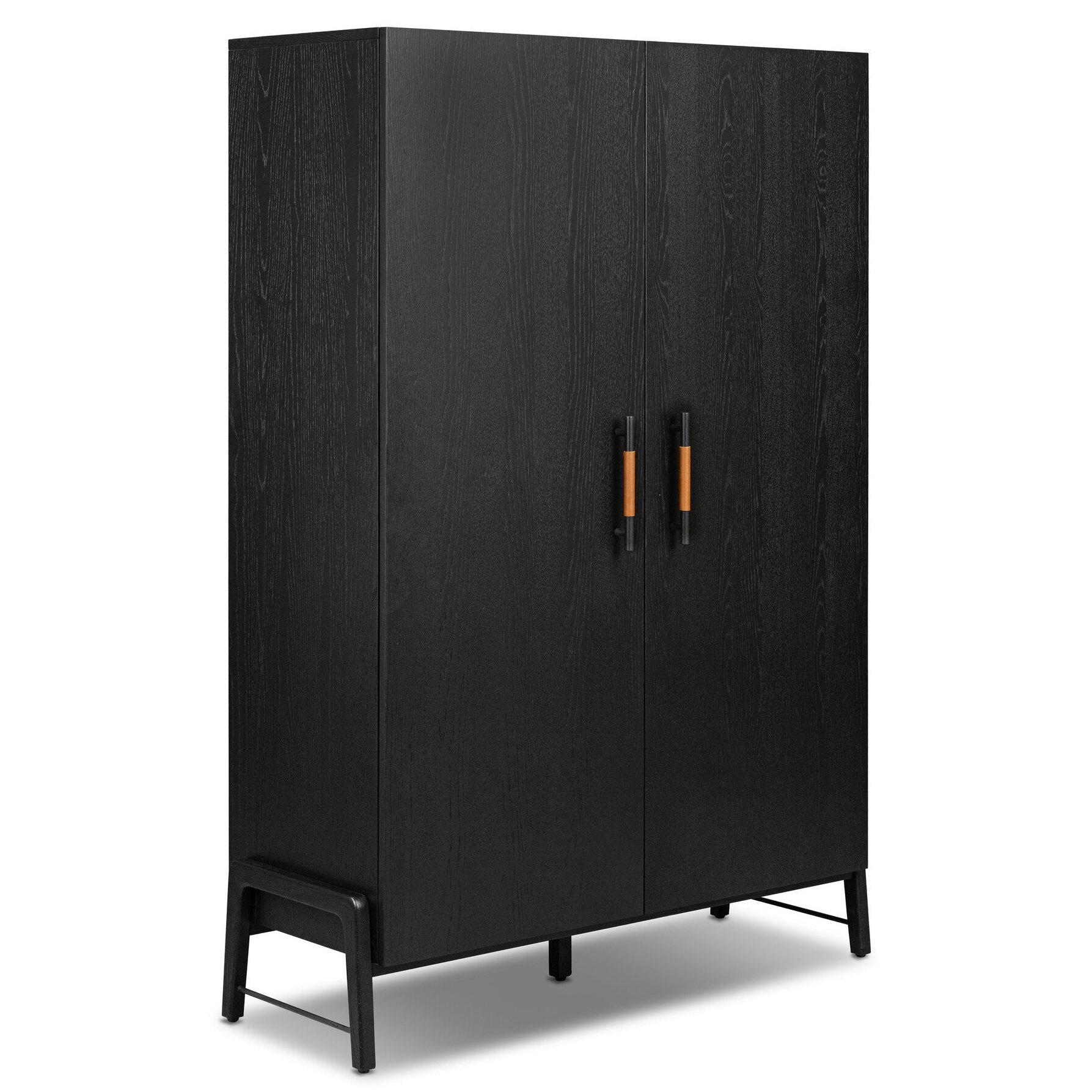 Four Hands Rosedale Ebony Oak Cabinet - styled view