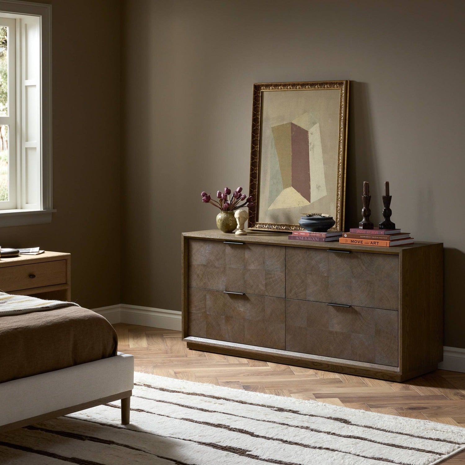 Four Hands Salta Brown Oak 4 Drawer Dresser
