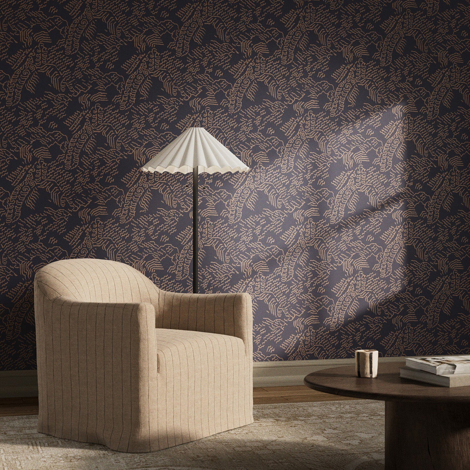 Four Hands Art Studio Balkan Black & Tan I Wallpaper