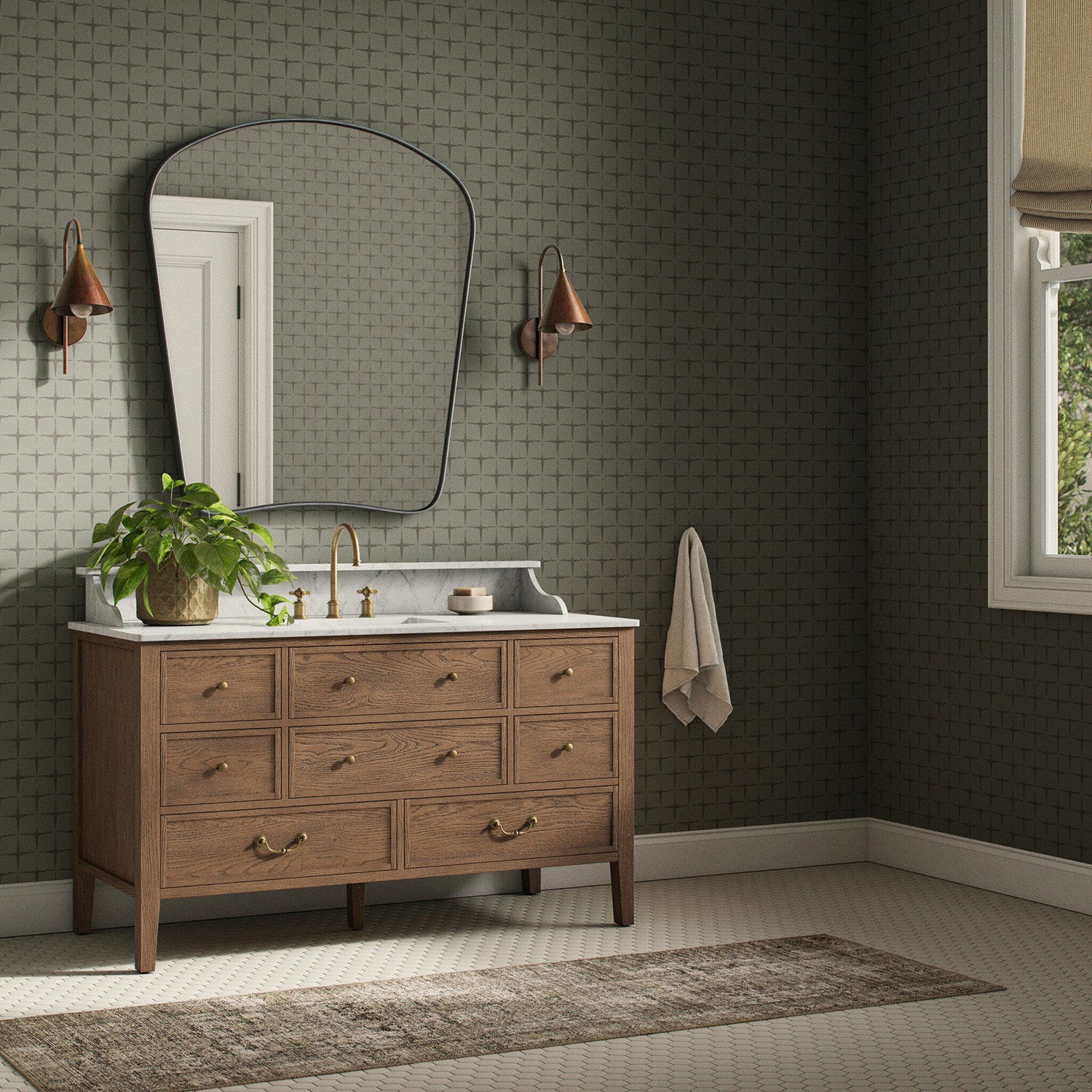 Getty Images x Four Hands Blocking Olive Night II Wallpaper