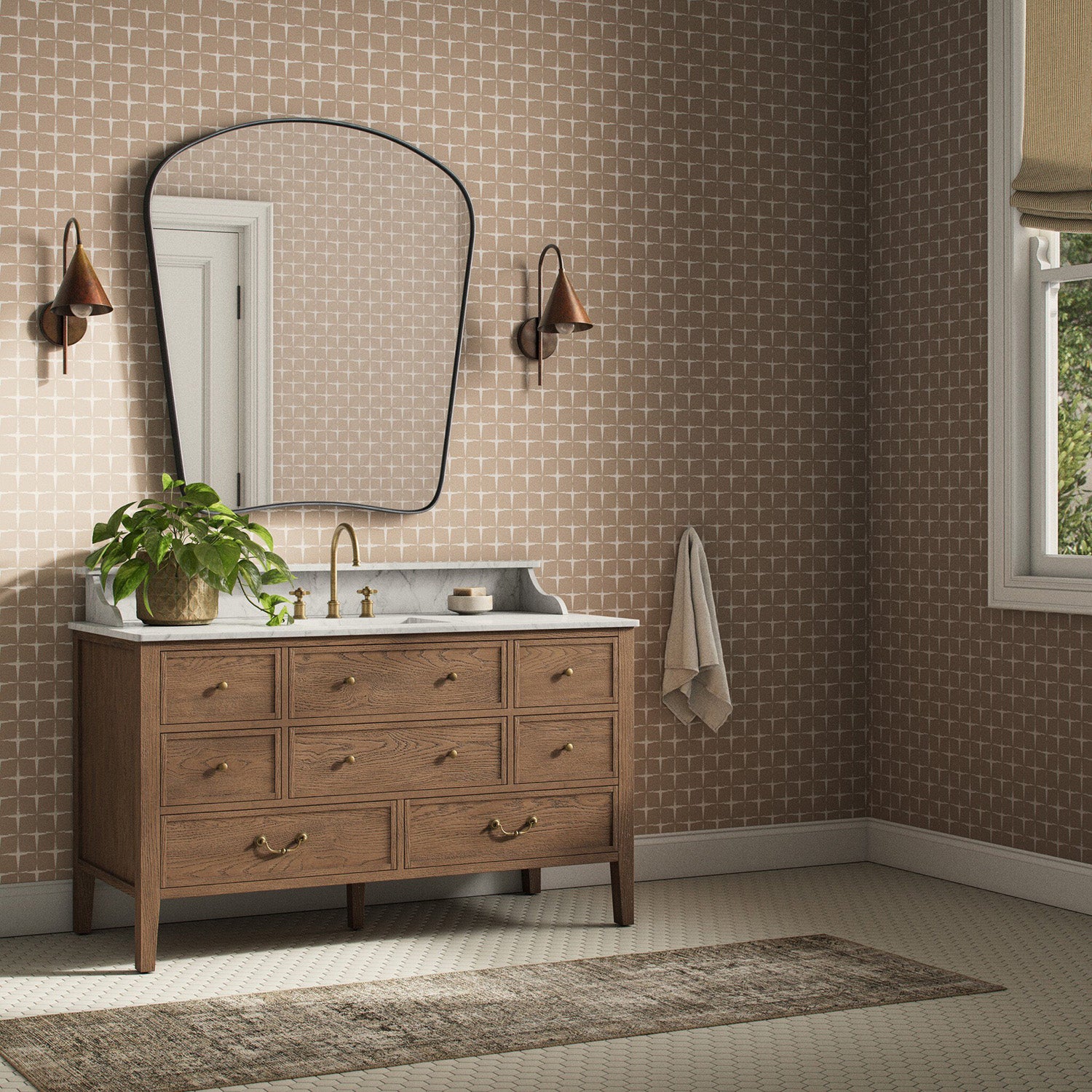 Getty Images x Four Hands Blocking Tan I Wallpaper