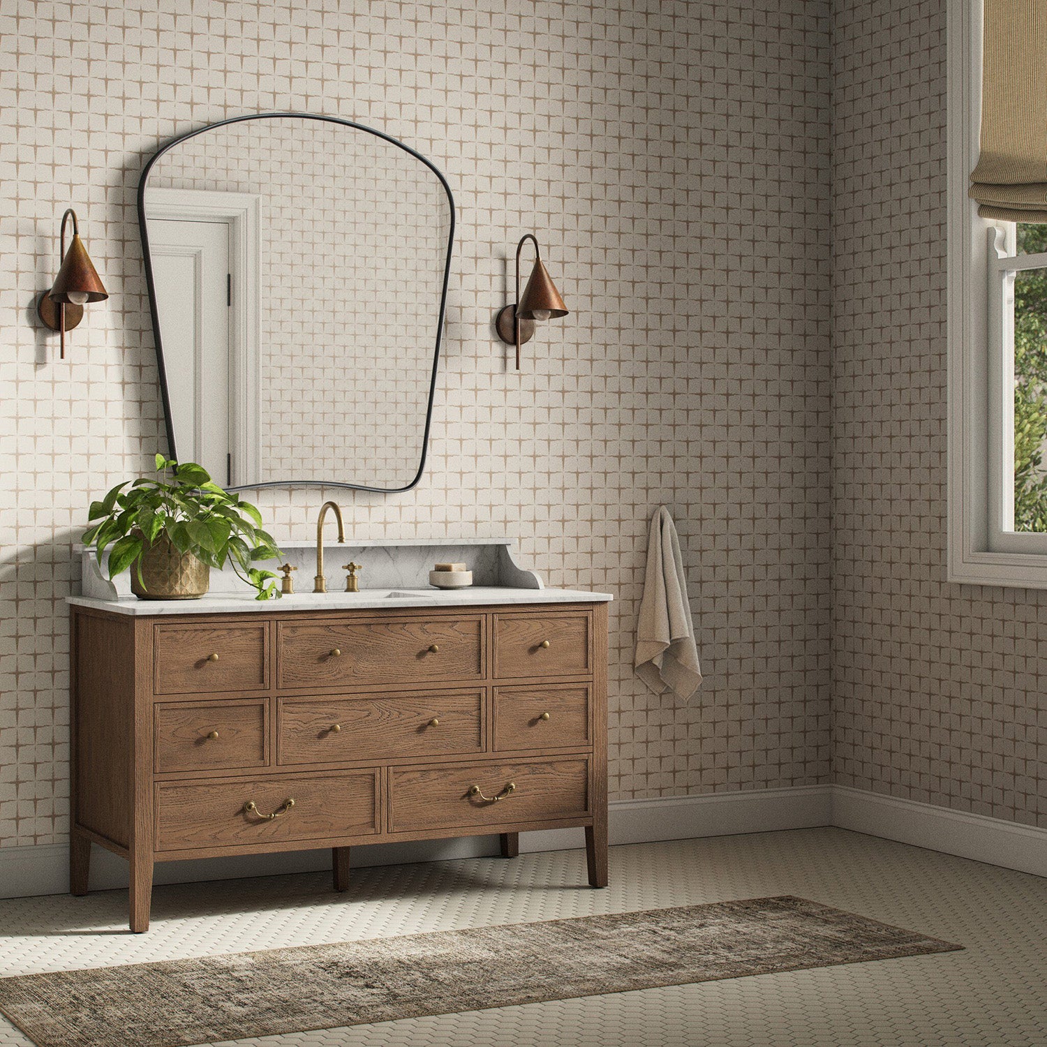 Getty Images x Four Hands Blocking Tan II Wallpaper