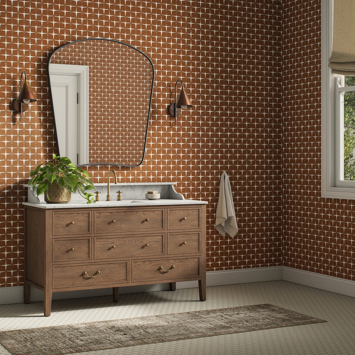 Getty Images x Four Hands Blocking Terracotta I Wallpaper