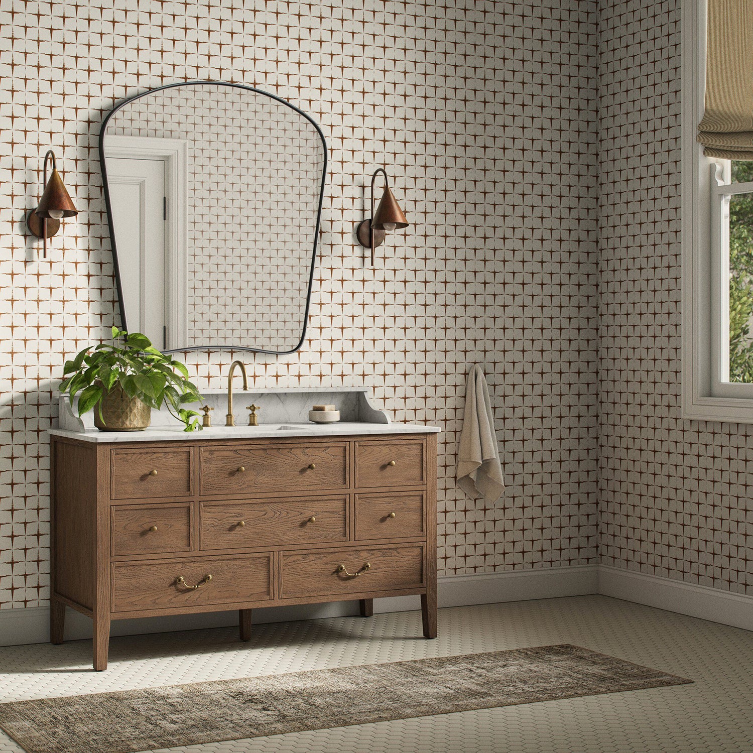 Getty Images x Four Hands Blocking Terracotta II Wallpaper
