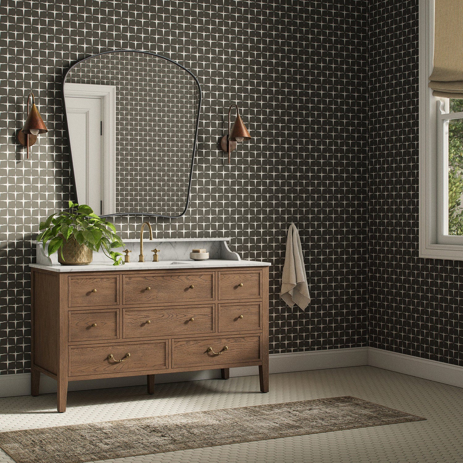 Getty Images x Four Hands Blocking Olive I Wallpaper