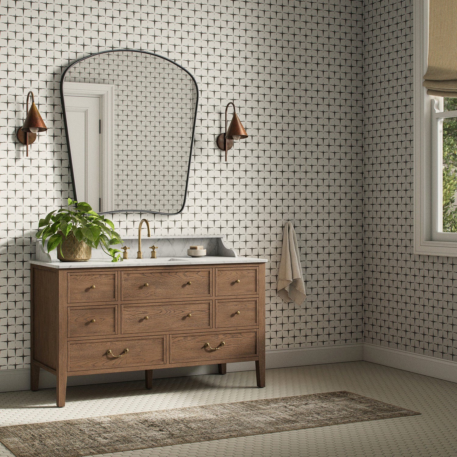 Getty Images x Four Hands Blocking Olive II Wallpaper