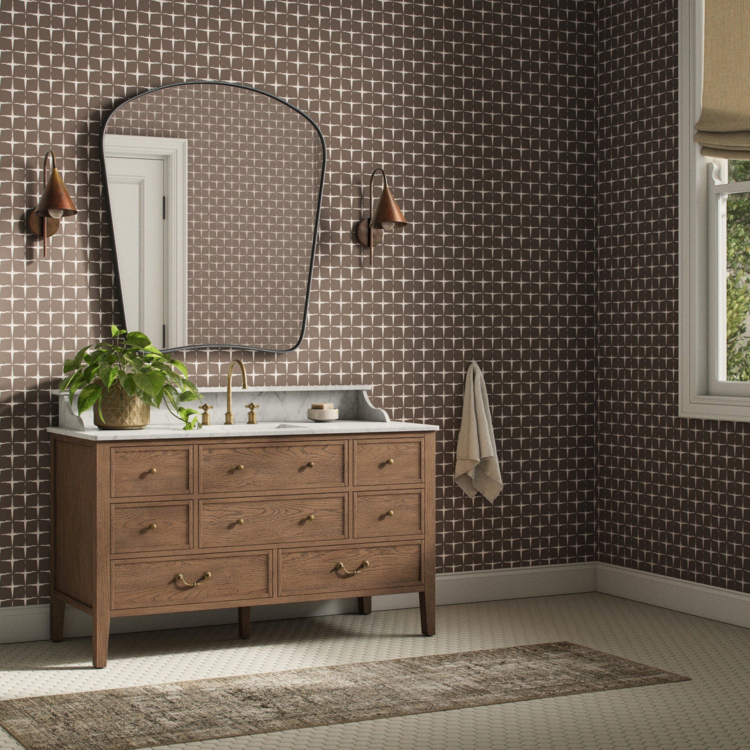 Getty Images x Four Hands Blocking Taupe I Wallpaper